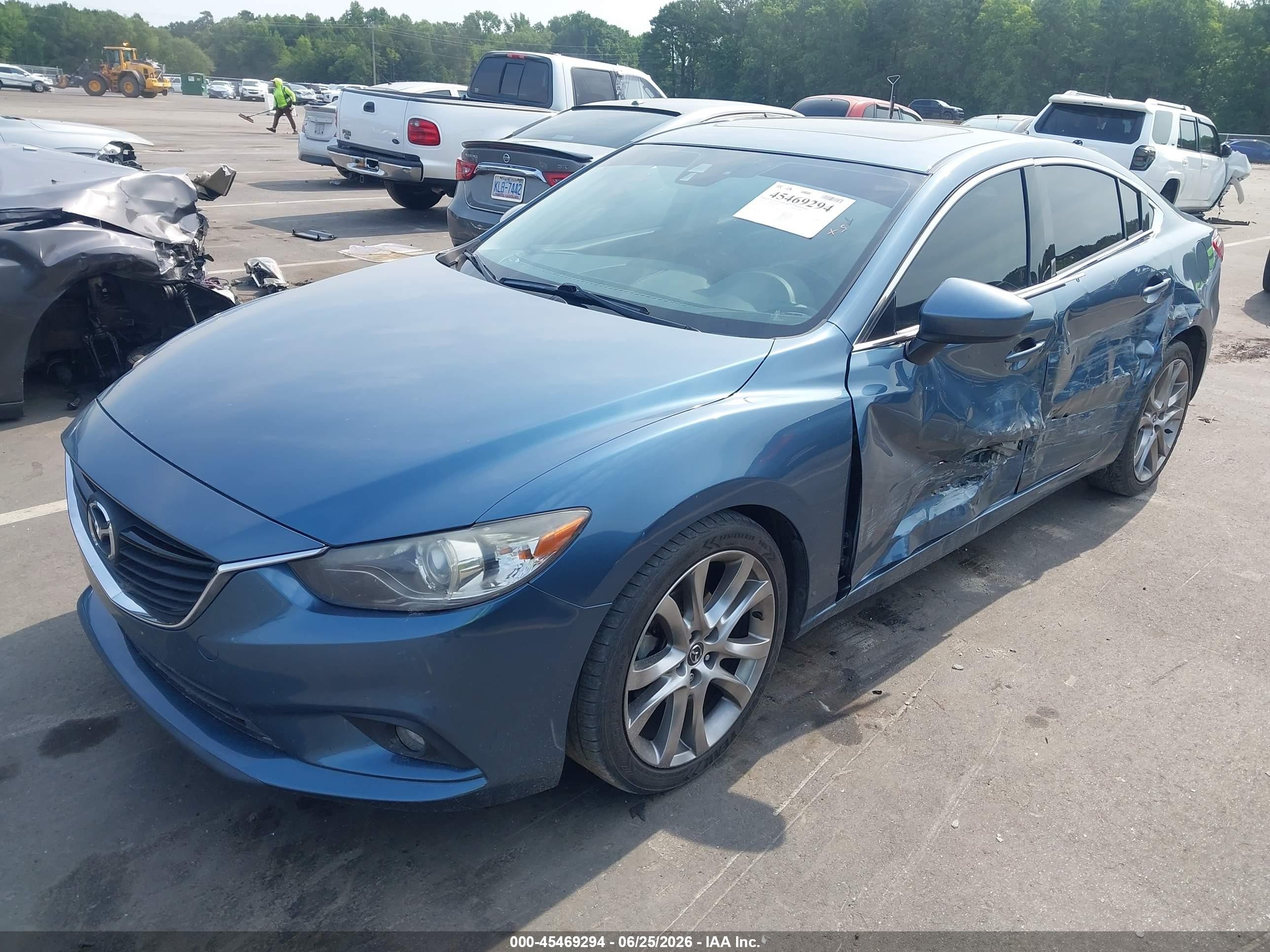 2014 Mazda 6 VIN JM1GJ1W51E1108987 IAAI salvage auction — Side, Salvage (North Carolina), sold $1,200 on 2026-09-07 (photo 2)