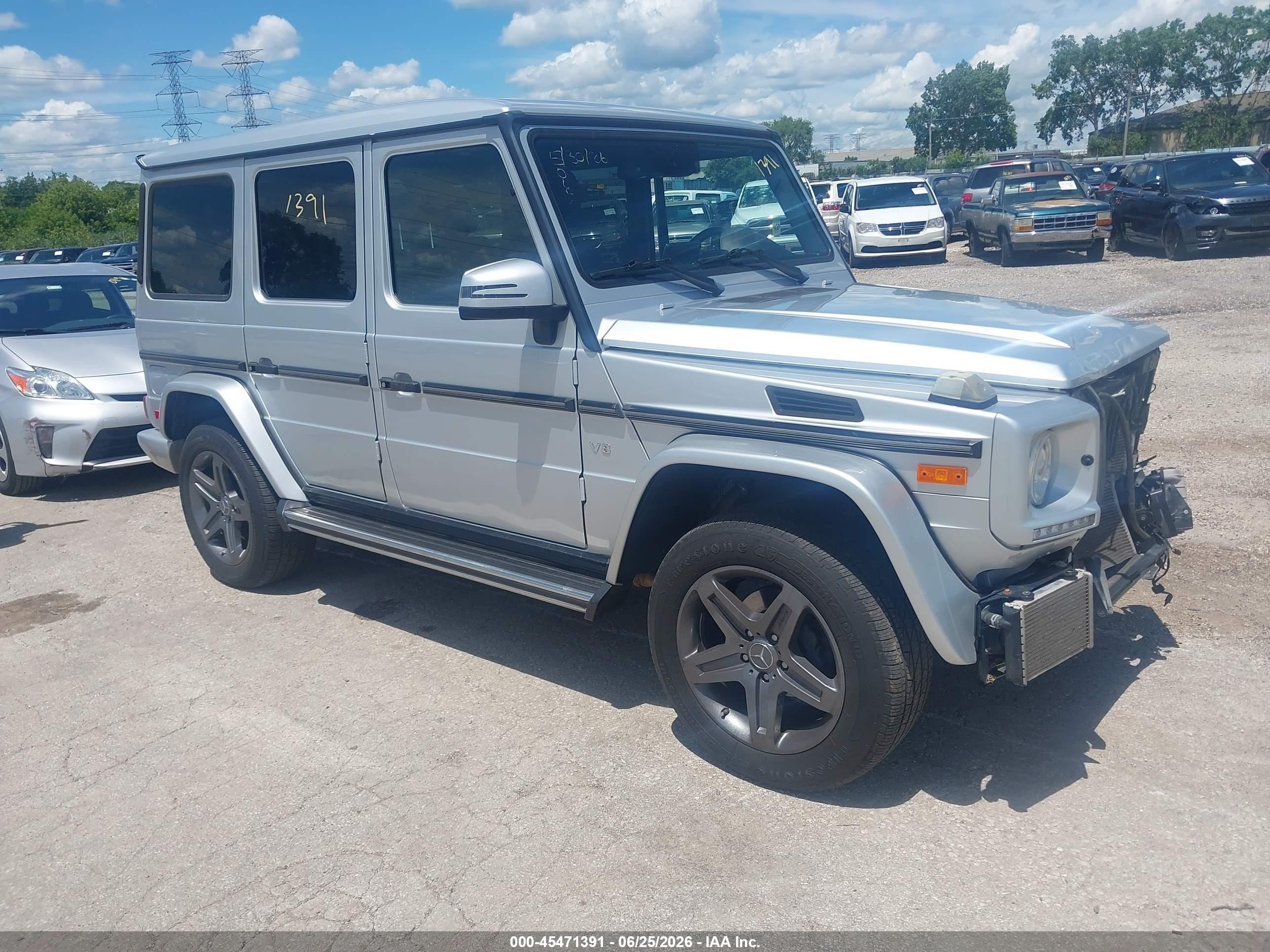 2017 Mercedes-Benz G-Class VIN WDCYC3KF9HX275604 IAAI salvage auction — Front End, Salvage (Illinois), sold $23,500 on 2026-08-23 (photo 1)