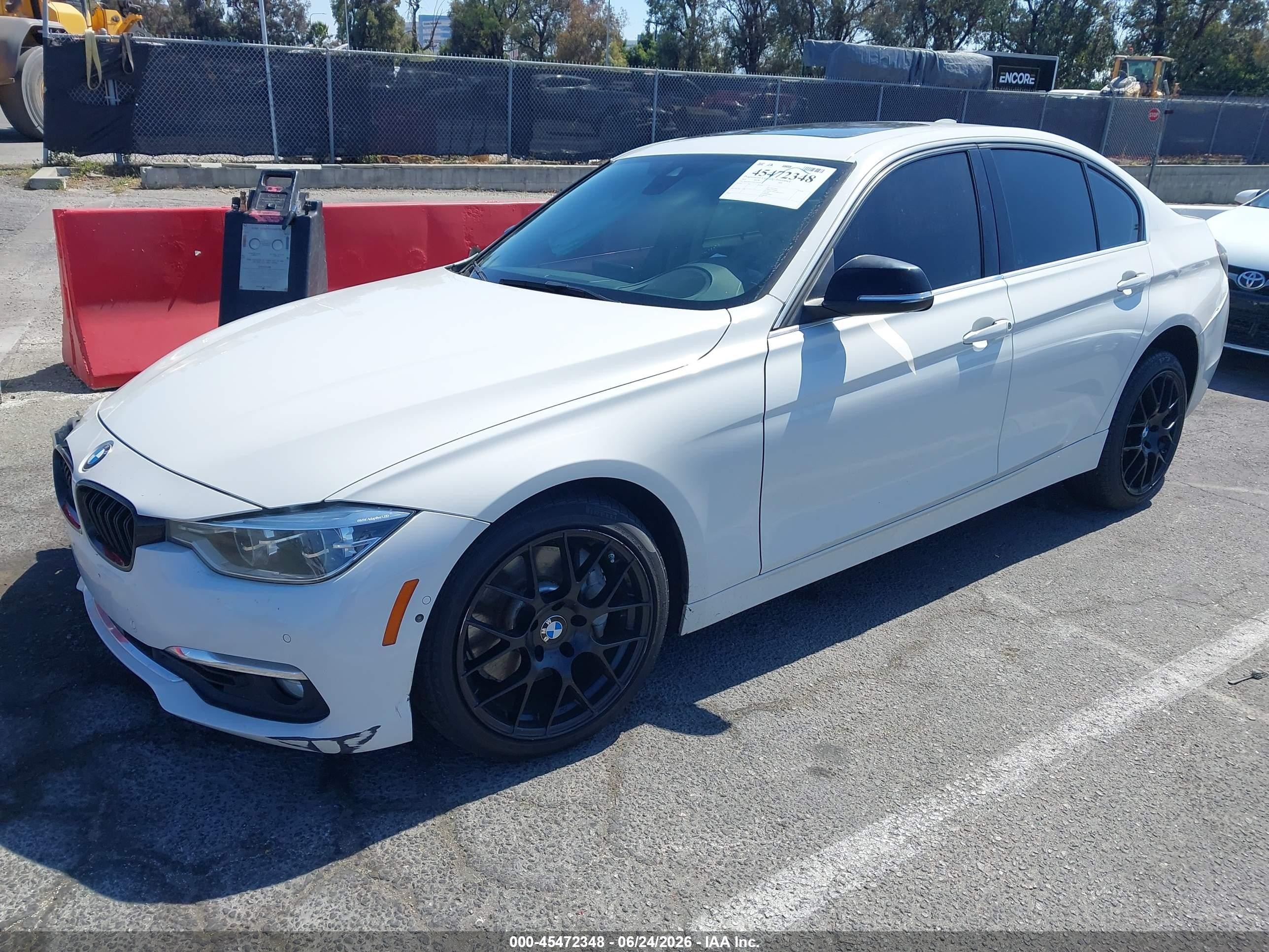 2016 BMW 3 Series VIN WBA8B3C59GK383468 IAAI salvage auction — Side, Salvage (California), sold $3,975 on 2026-07-09 (photo 2)