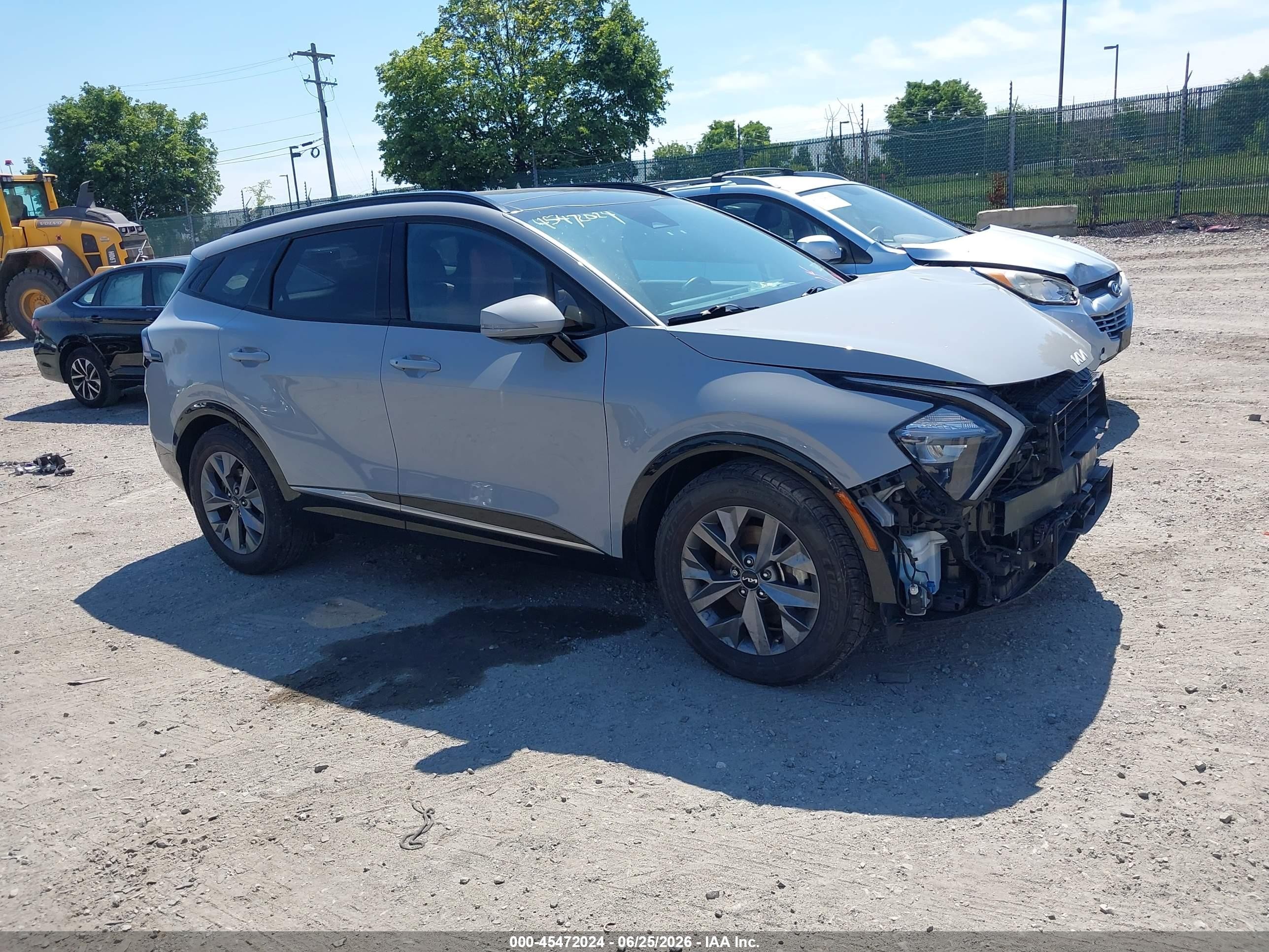 2023 Kia Sportage VIN 5XYK43AF9PG124564 IAAI salvage auction — Front End, Salvage (Pennsylvania), sold $8,000 on 2026-07-12 (photo 1)