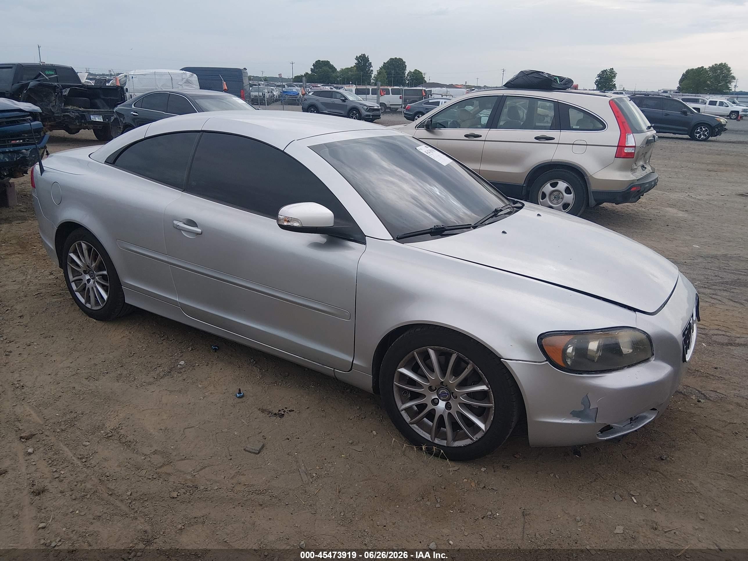 2008 Volvo C70 VIN YV1MC67238J052791 IAAI salvage auction — Front End, Clear (Arkansas), sold $350 on 2026-09-09 (photo 1)