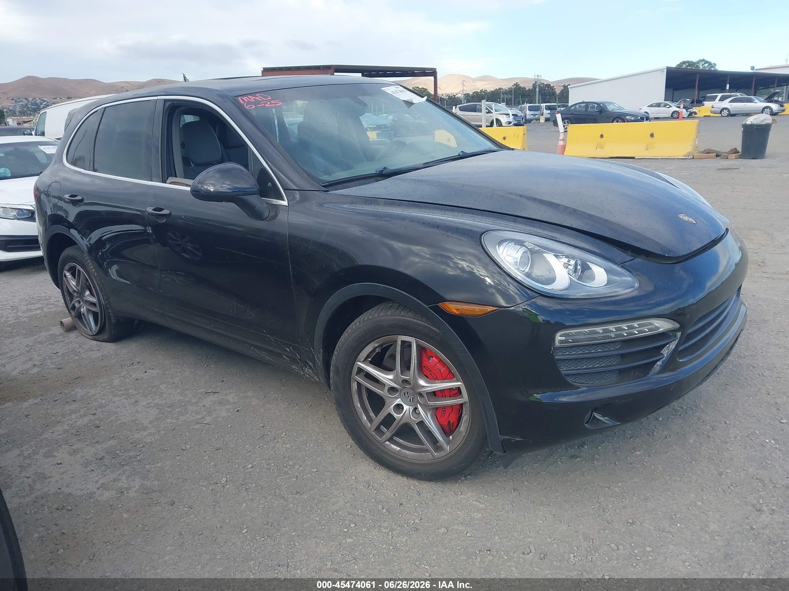 2012 Porsche Cayenne VIN WP1AA2A28CLA09706 IAAI salvage auction — Side, Salvage (California), sold $2,750 on 2026-07-09 (photo 1)