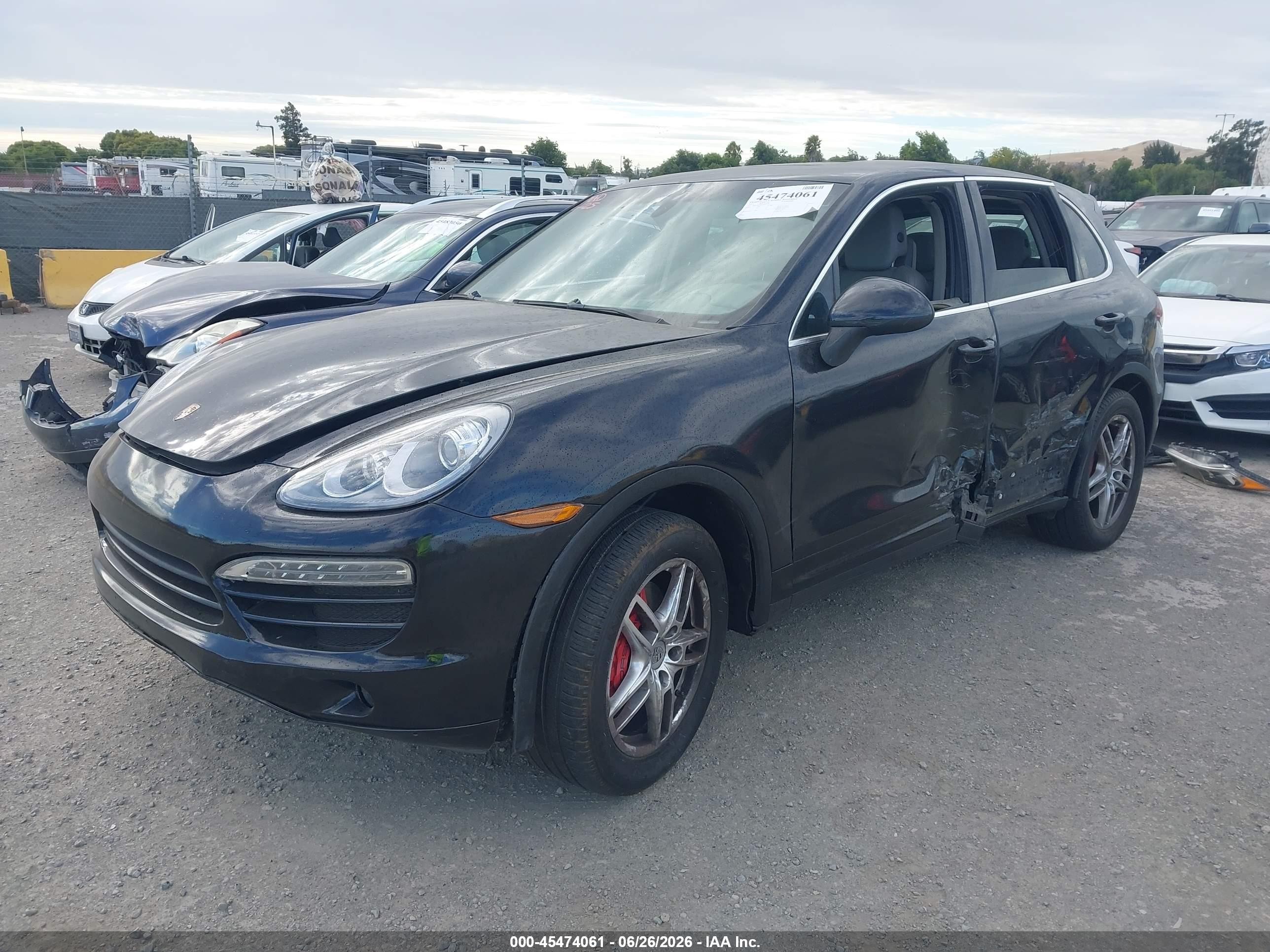2012 Porsche Cayenne VIN WP1AA2A28CLA09706 IAAI salvage auction — Side, Salvage (California), sold $2,750 on 2026-07-09 (photo 2)