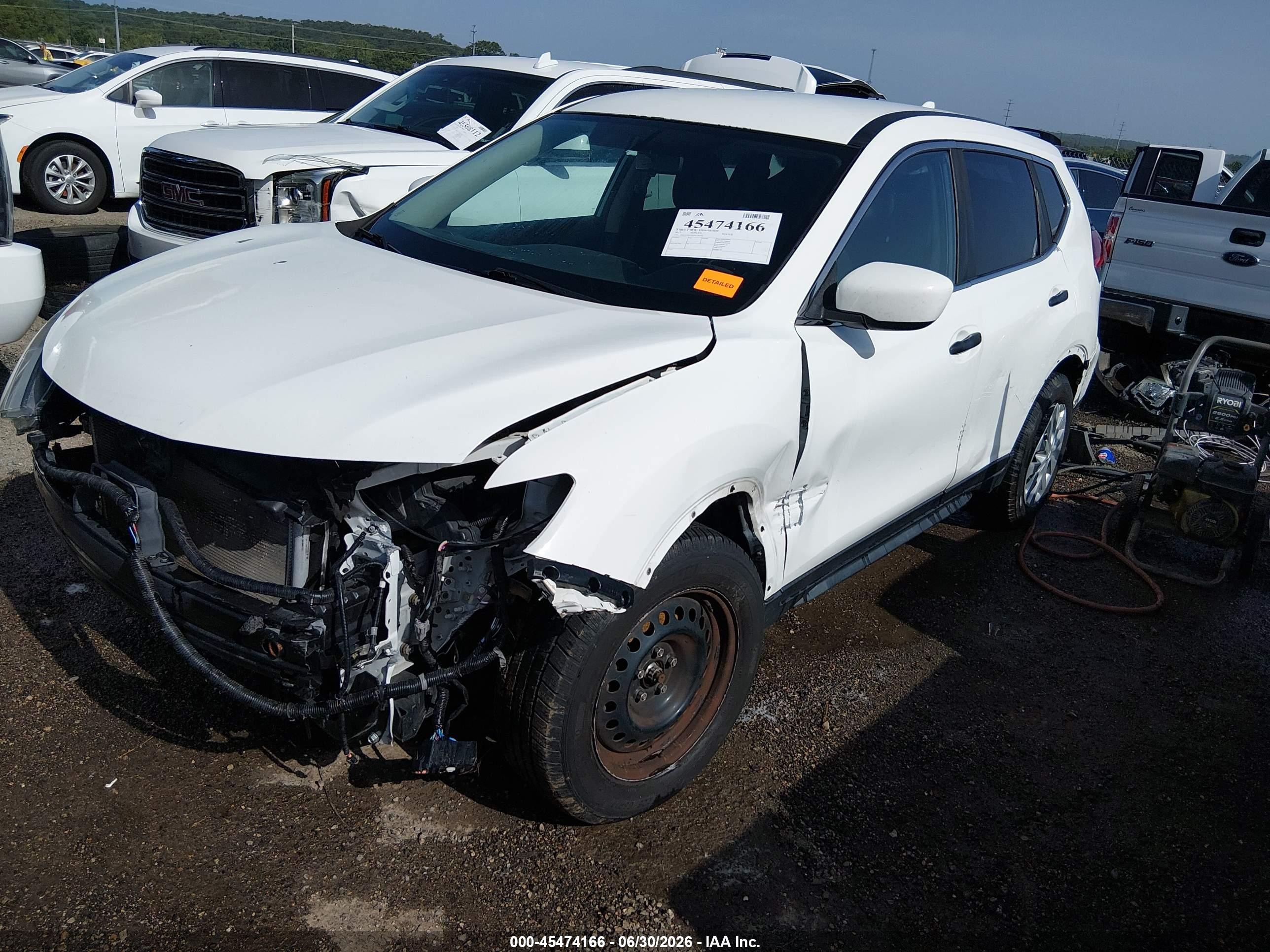 2017 Nissan Rogue VIN JN8AT2MT0HW149436 IAAI salvage auction — Front End, Clear (Oklahoma), sold $450 on 2026-09-08 (photo 2)