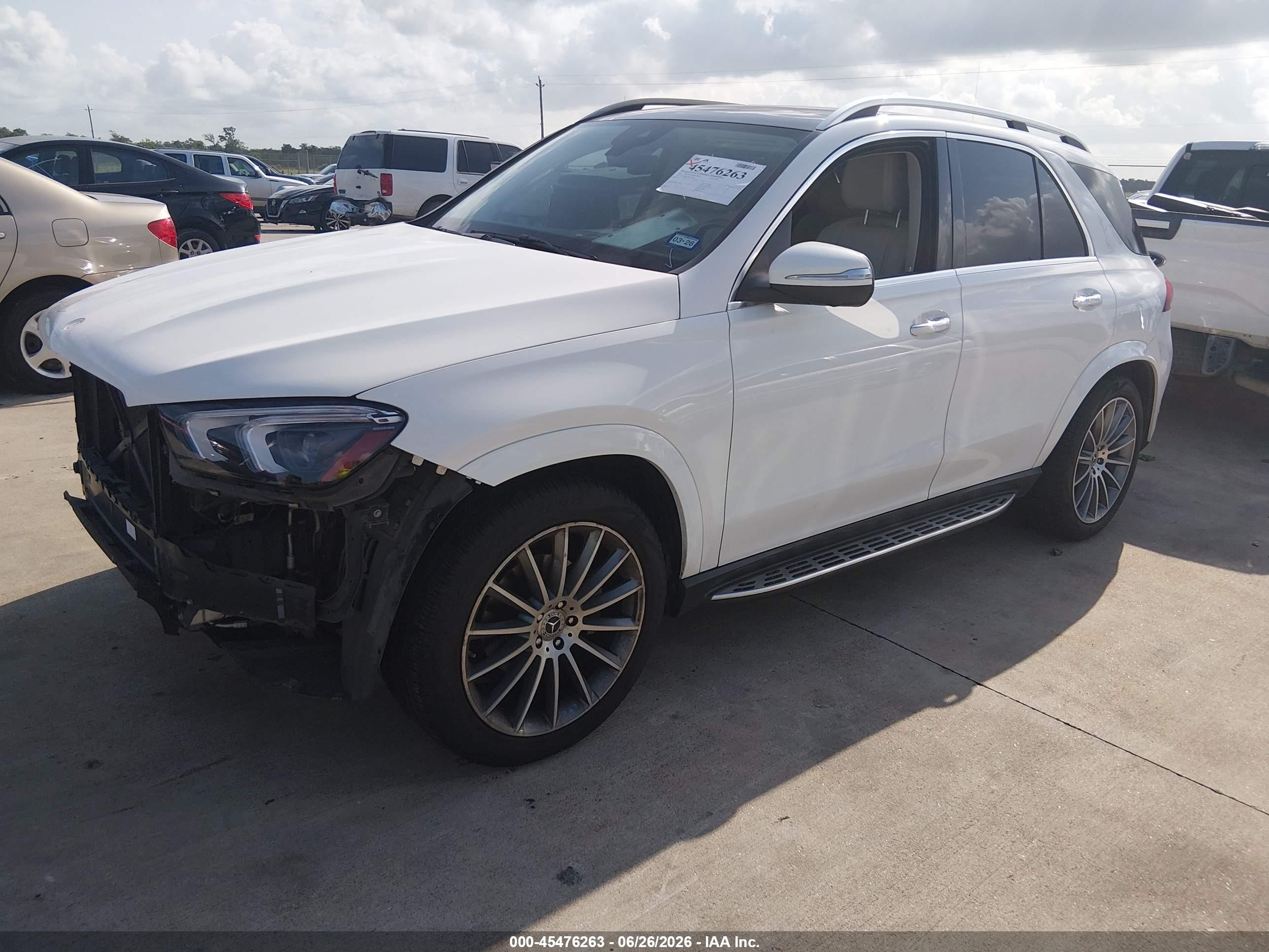 2021 Mercedes-benz Gle VIN 4JGFB4JE2MA457667 IAAI salvage auction — Front End, Original (Texas), sold $21,700 on 2026-08-28 (photo 2)
