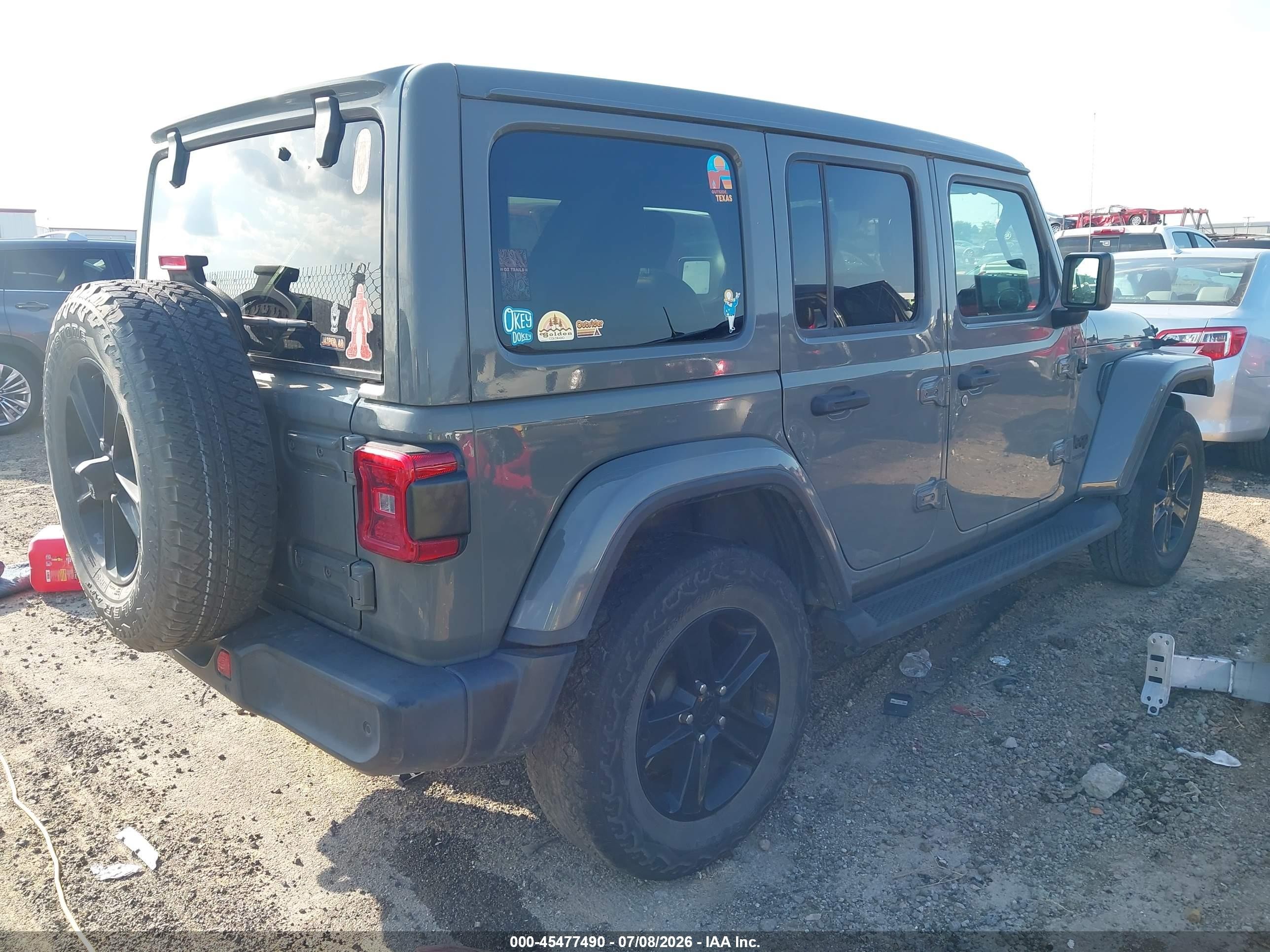 2021 Jeep Wrangler unlimited VIN 1C4HJXENXMW563976 IAAI salvage auction — Front End, Salvage (Oklahoma), sold $8,275 on 2026-09-22 (photo 4)