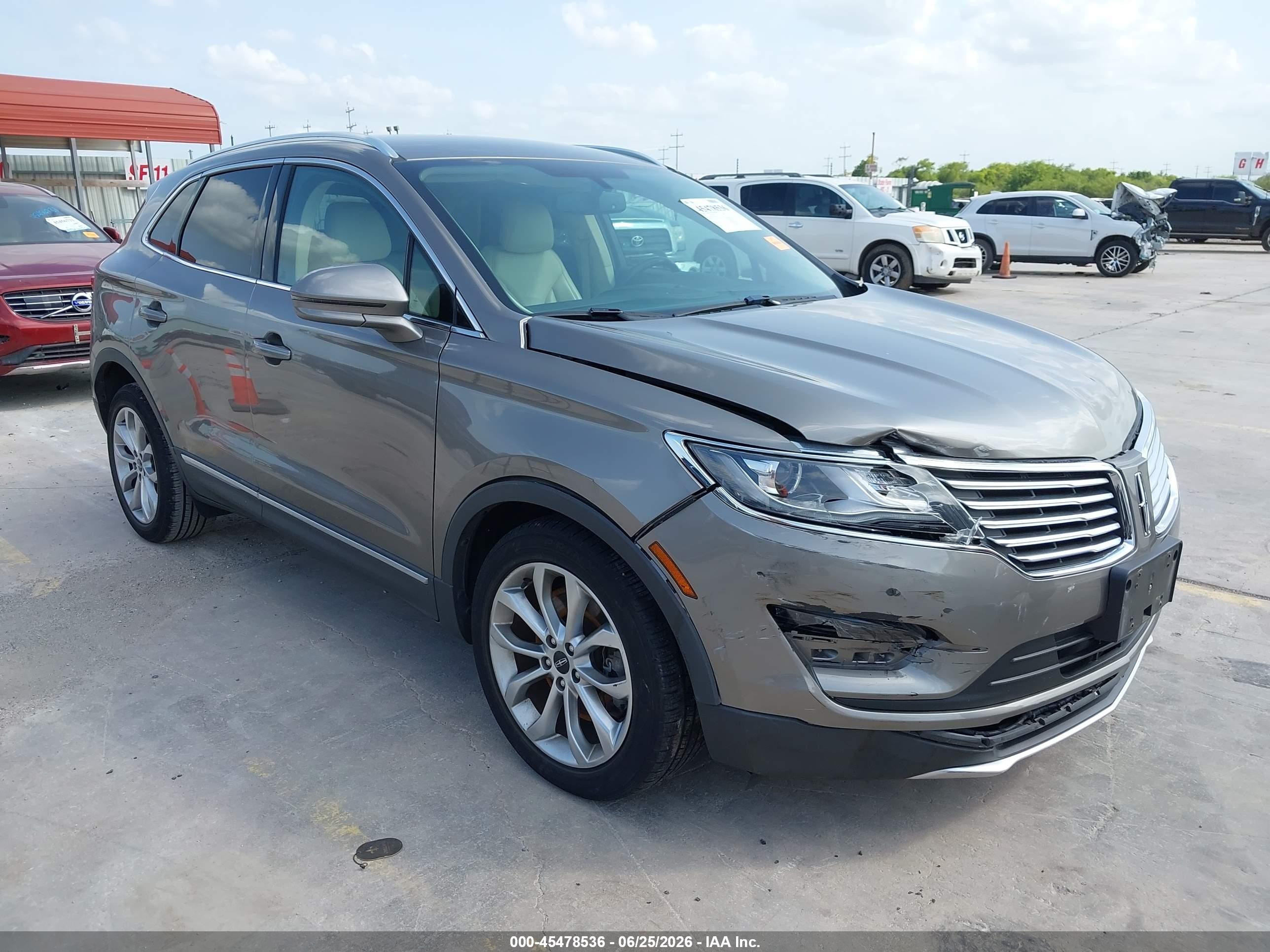 2016 Lincoln MKC VIN 5LMCJ2C98GUJ24531 IAAI salvage auction — Front End, Original (Texas), sold $3,650 on 2026-09-11 (photo 1)