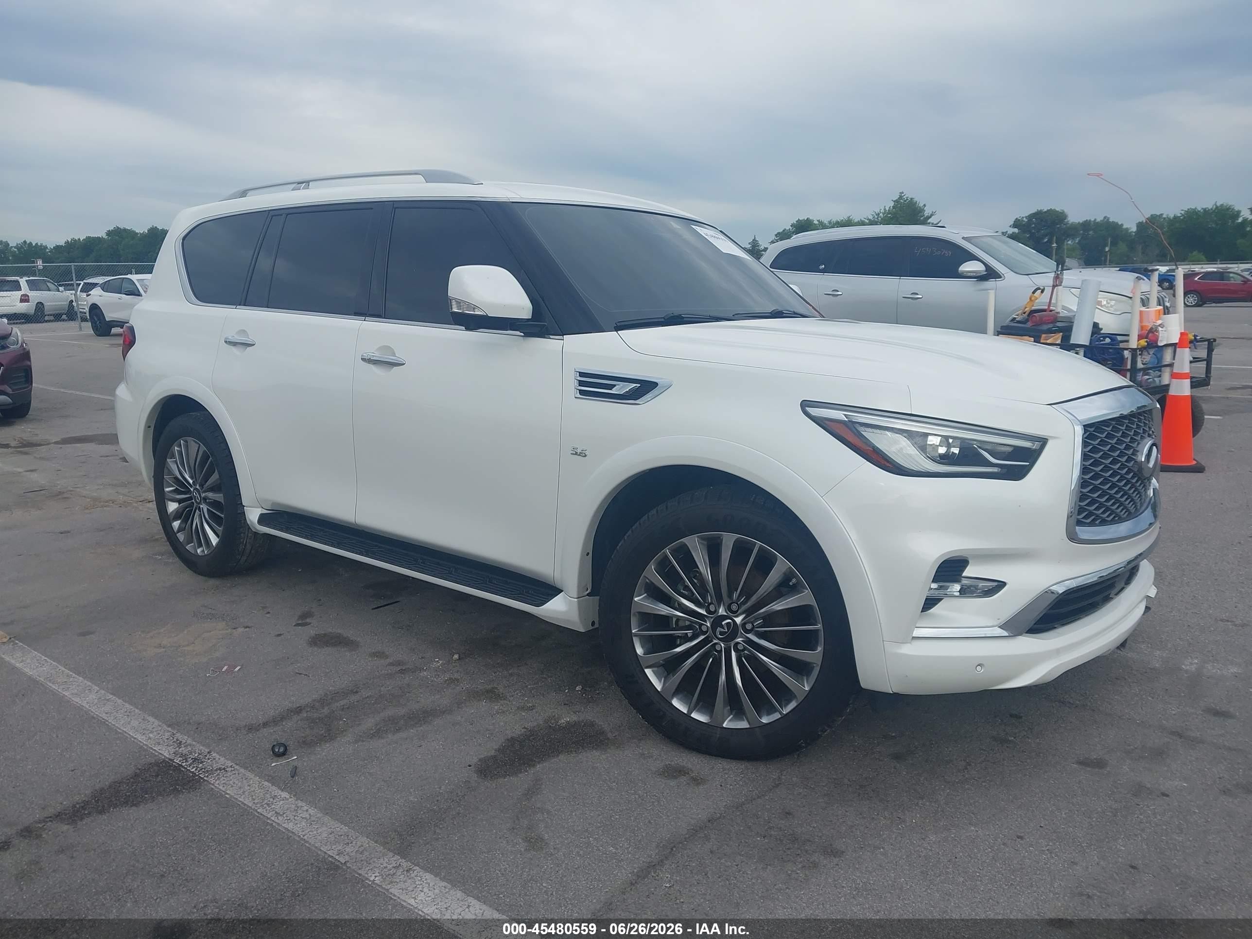 2018 Infiniti Qx80 VIN JN8AZ2NE0J9194640 IAAI salvage auction — Unknown, Clear (Indiana), sold $7,200 on 2026-09-05 (photo 1)