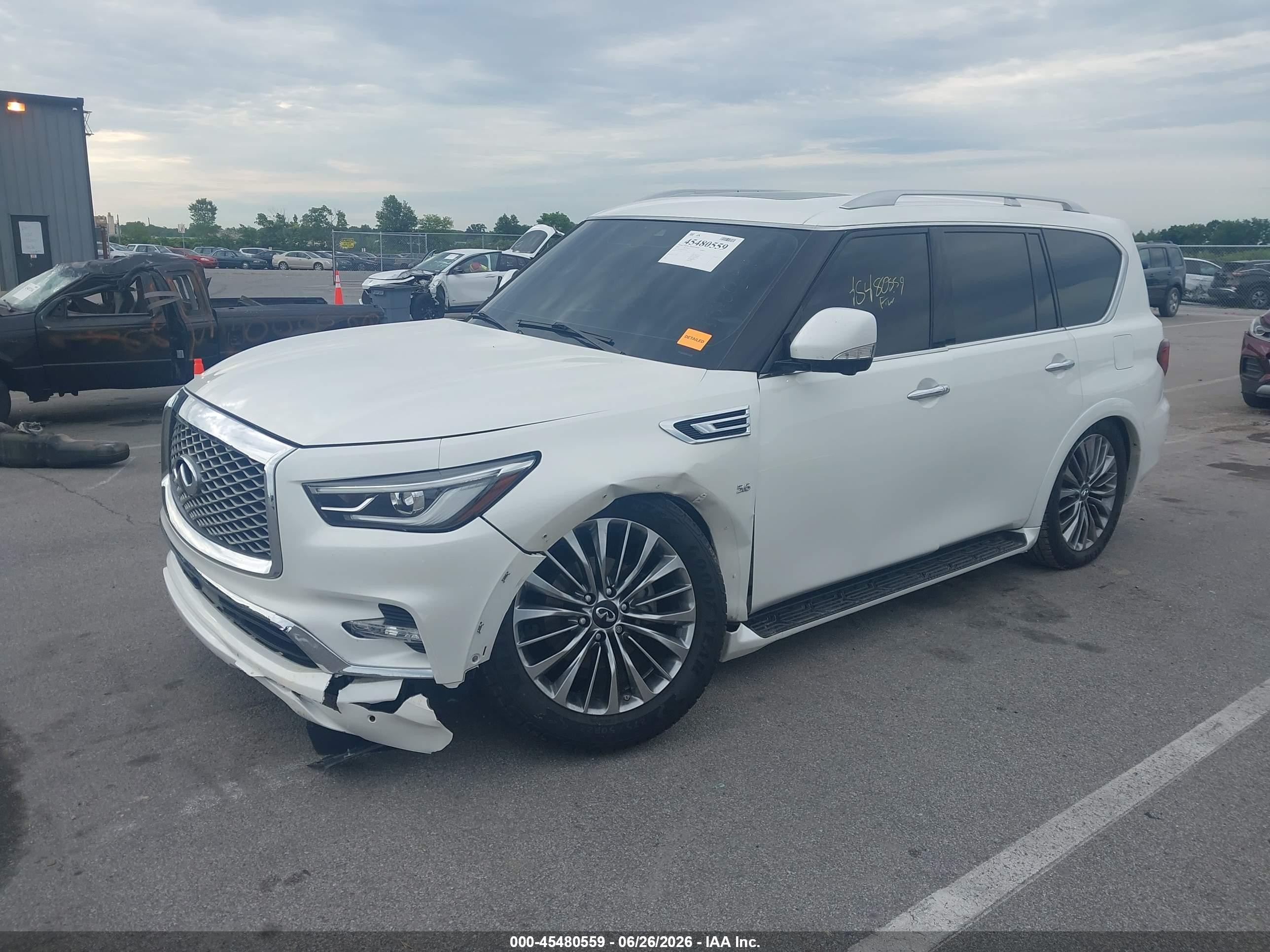 2018 Infiniti Qx80 VIN JN8AZ2NE0J9194640 IAAI salvage auction — Unknown, Clear (Indiana), sold $7,200 on 2026-09-05 (photo 2)