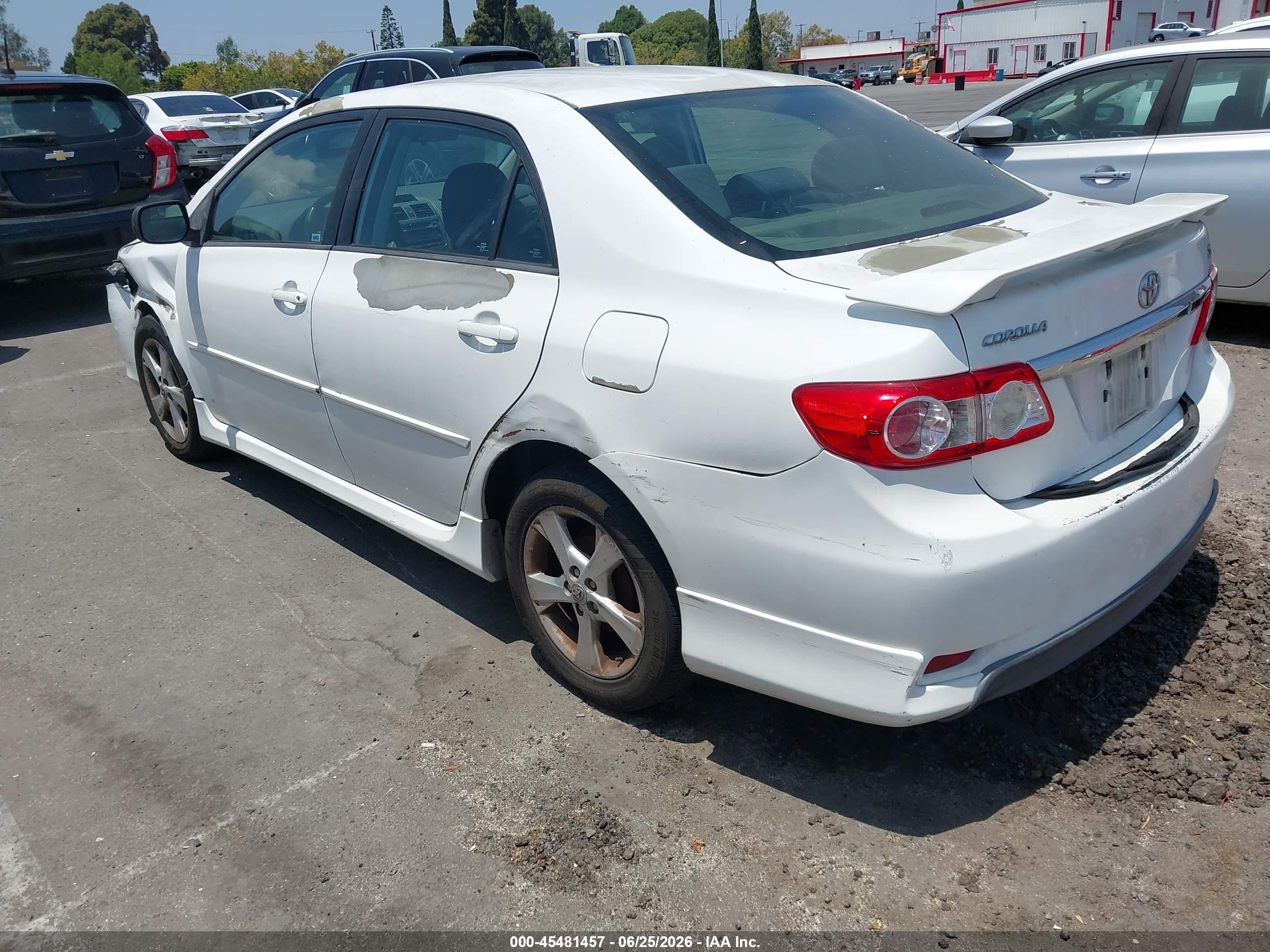 2012 Toyota Corolla VIN 5YFBU4EE3CP026997 IAAI salvage auction — Normal Wear, Salvage (California), sold $1,000 on 2026-07-09 (photo 3)