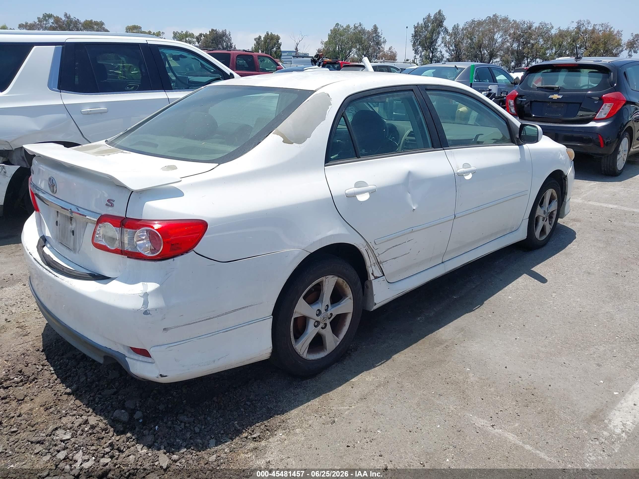 2012 Toyota Corolla VIN 5YFBU4EE3CP026997 IAAI salvage auction — Normal Wear, Salvage (California), sold $1,000 on 2026-07-09 (photo 4)