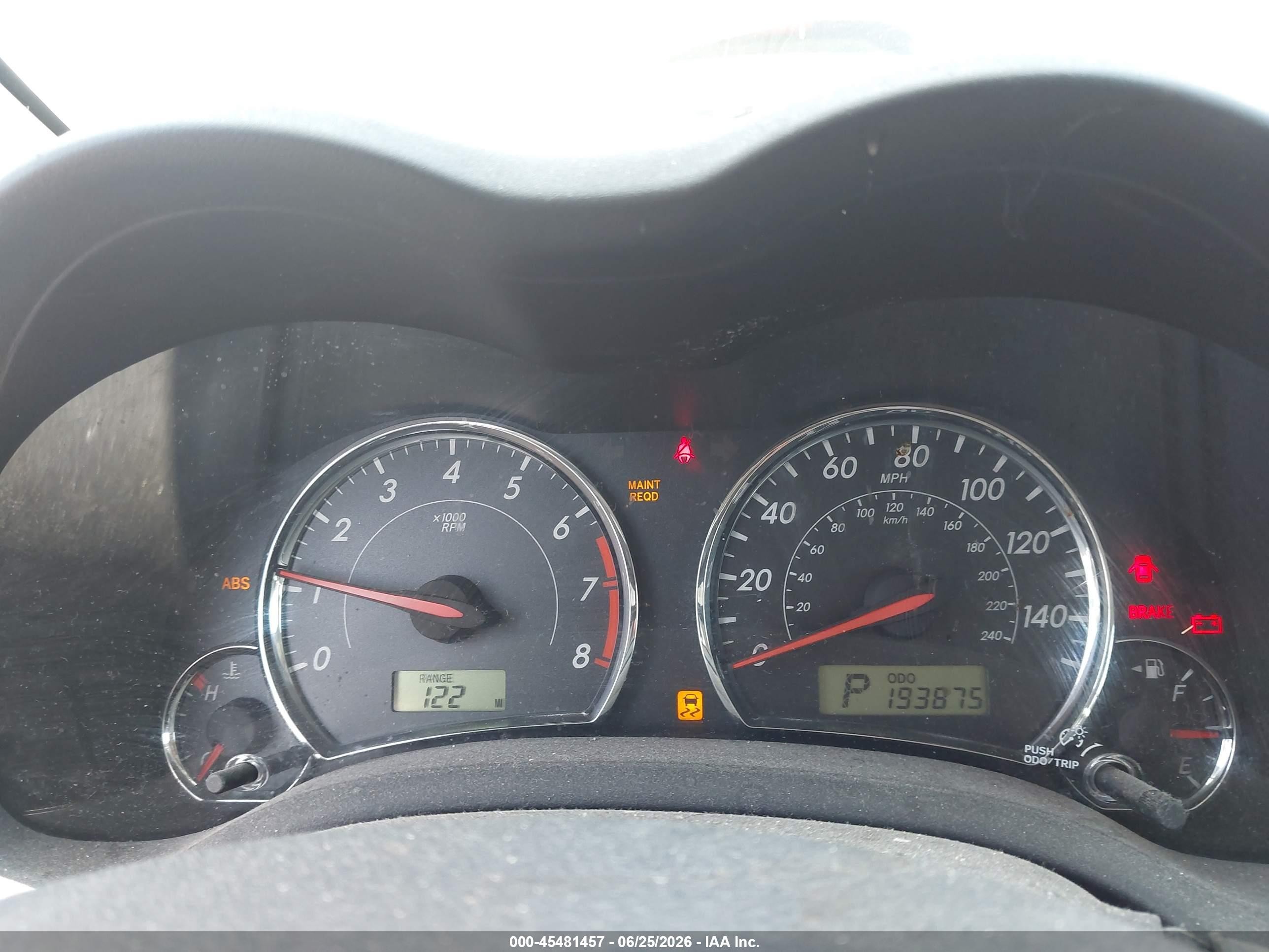2012 Toyota Corolla VIN 5YFBU4EE3CP026997 IAAI salvage auction — Normal Wear, Salvage (California), sold $1,000 on 2026-07-09 (photo 7)
