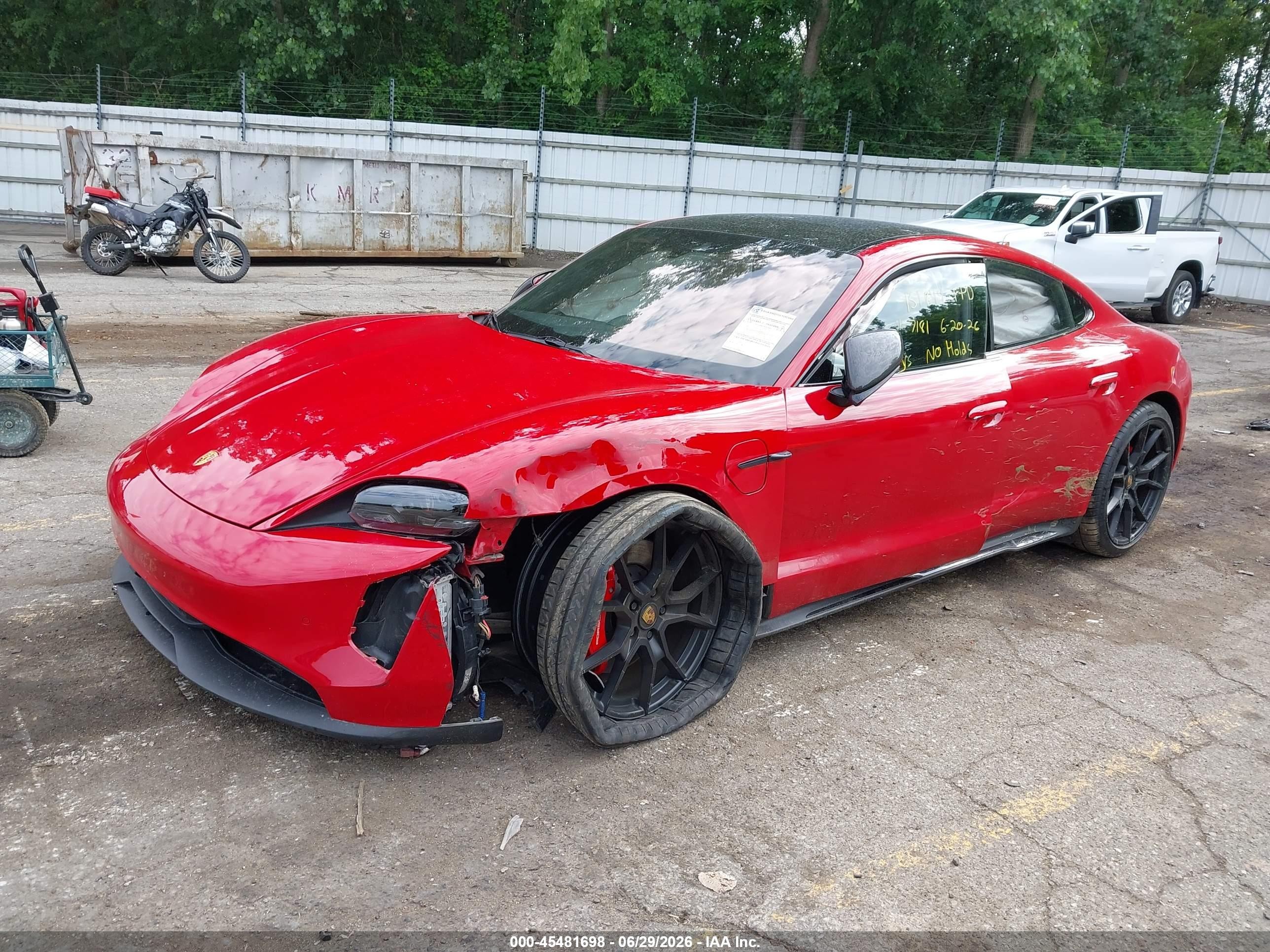 2023 Porsche Taycan VIN WP0AD2Y16PSA47181 IAAI salvage auction — Unknown, Scrap (Michigan), sold $25,000 on 2026-08-10 (photo 2)
