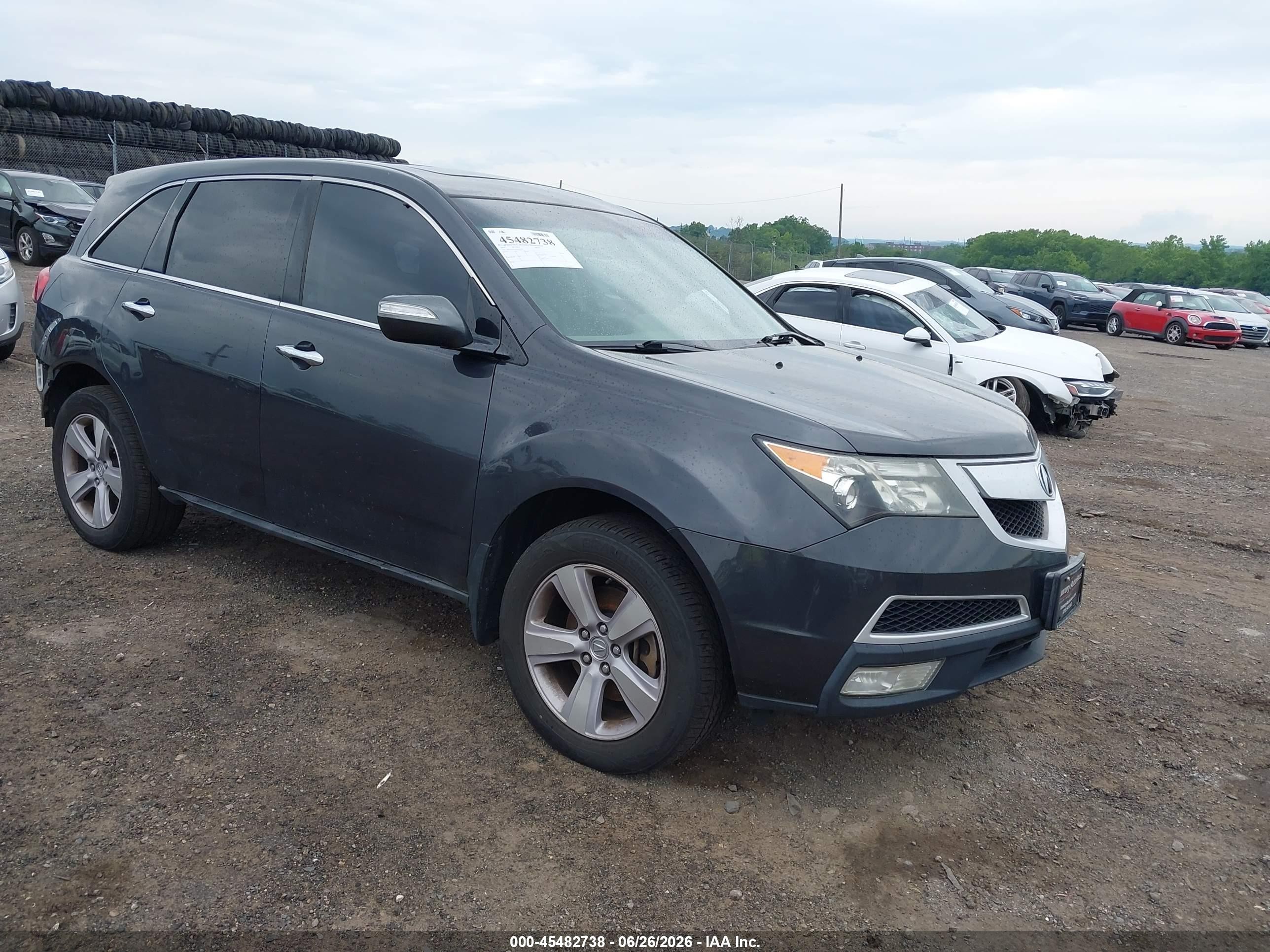 2013 Acura MDX VIN 2HNYD2H34DH524734 IAAI salvage auction — Rear End, Salvage (Pennsylvania), sold $1,050 on 2026-07-07 (photo 1)