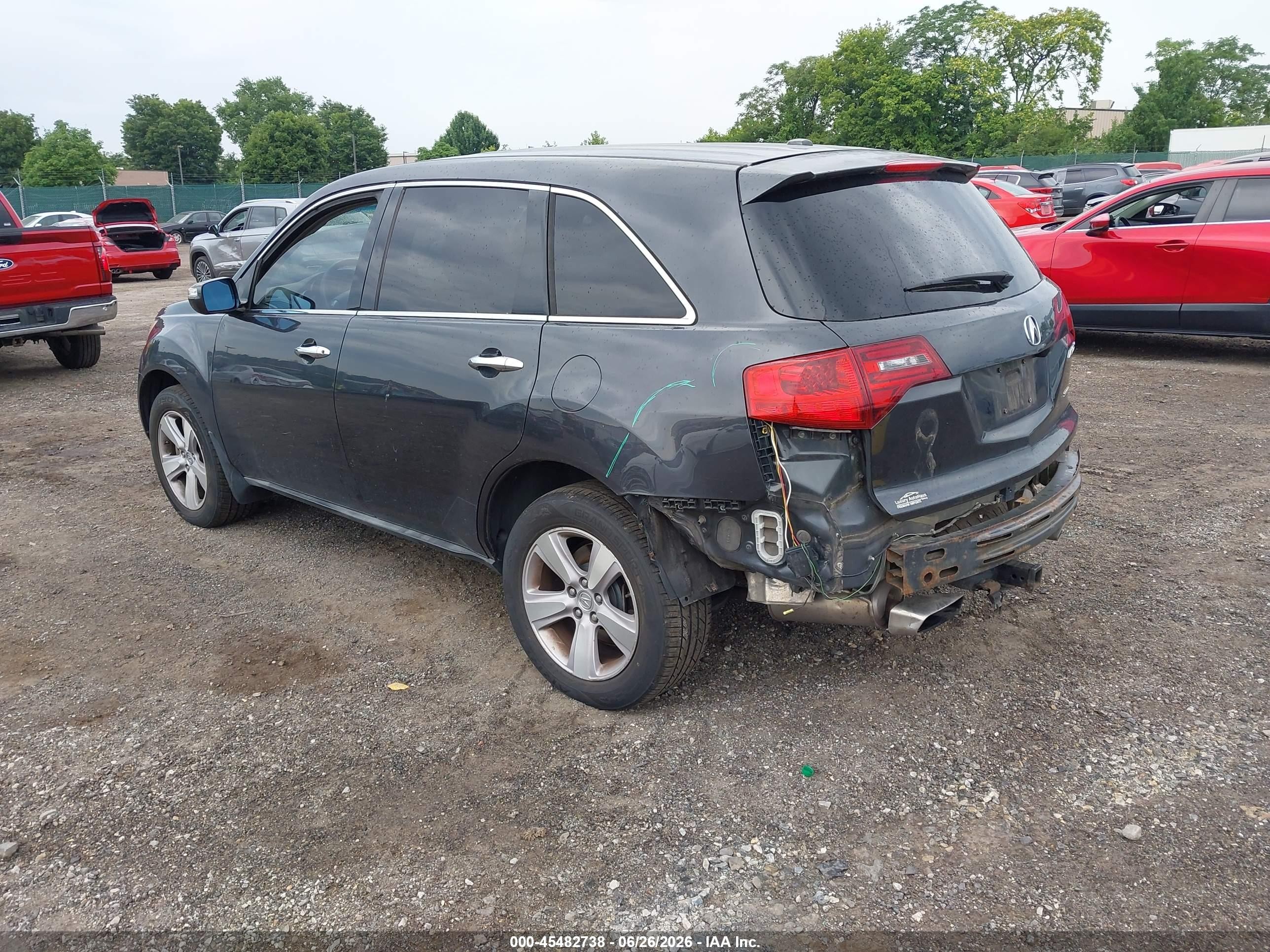 2013 Acura MDX VIN 2HNYD2H34DH524734 IAAI salvage auction — Rear End, Salvage (Pennsylvania), sold $1,050 on 2026-07-07 (photo 3)