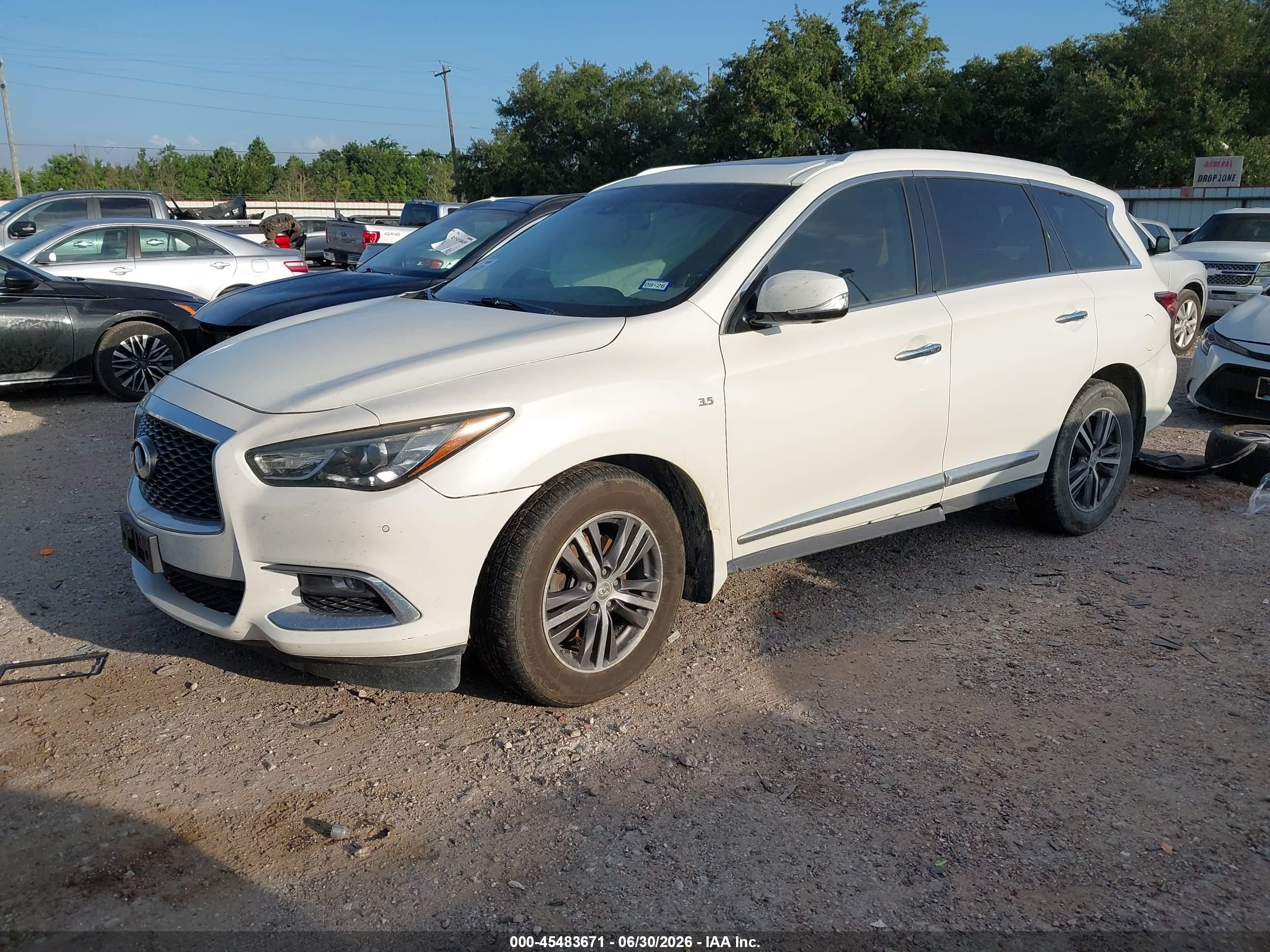 2017 Infiniti Qx60 VIN 5N1DL0MN3HC519340 IAAI salvage auction — Unknown, Salvage (Texas), sold $2,575 on 2026-09-03 (photo 2)