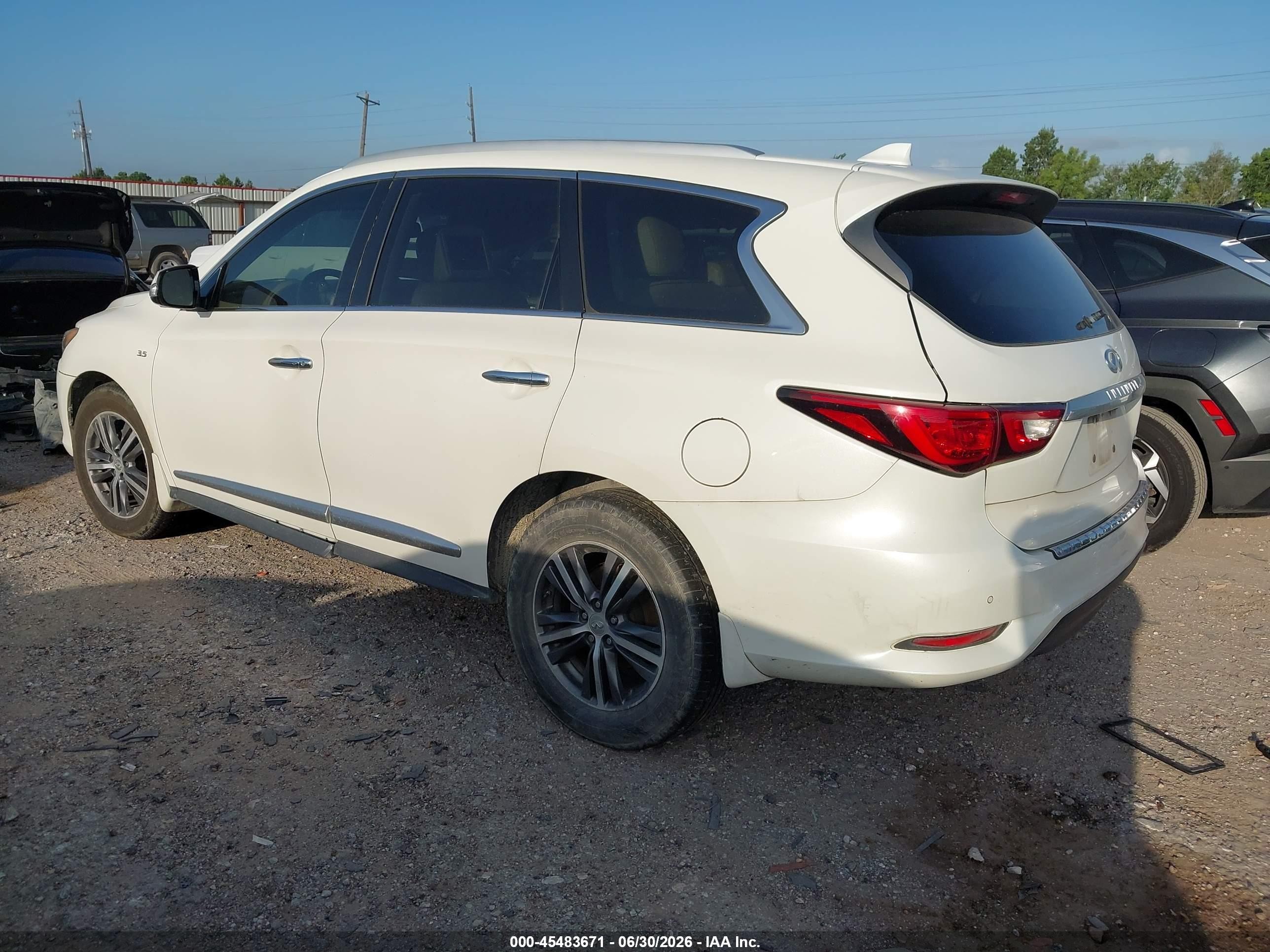 2017 Infiniti Qx60 VIN 5N1DL0MN3HC519340 IAAI salvage auction — Unknown, Salvage (Texas), sold $2,575 on 2026-09-03 (photo 3)