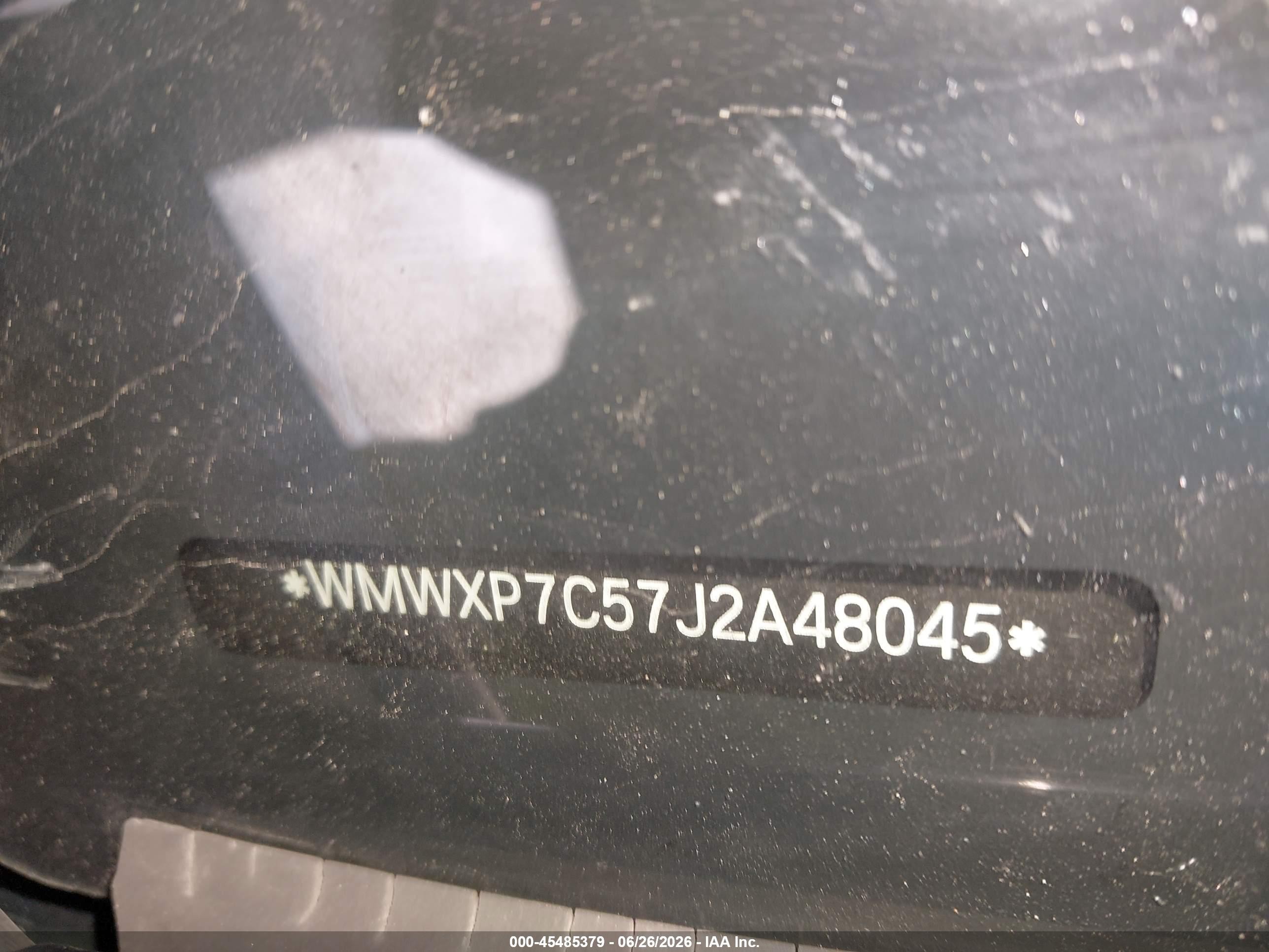 2018 Mini Hardtop VIN WMWXP7C57J2A48045 IAAI salvage auction — Side, Clear (Michigan), sold $2,500 on 2026-09-10 (photo 9)