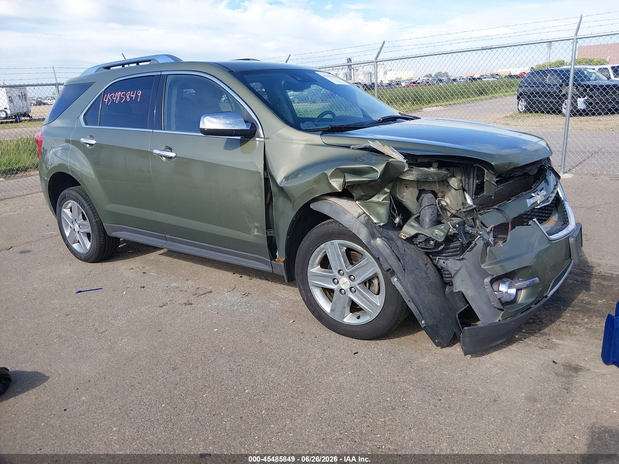 2015 Chevrolet Equinox VIN 2GNFLHEK1F6152189 IAAI salvage auction — Front End, Prior Salvage (Minnesota), sold $600 on 2026-10-13 (photo 1)