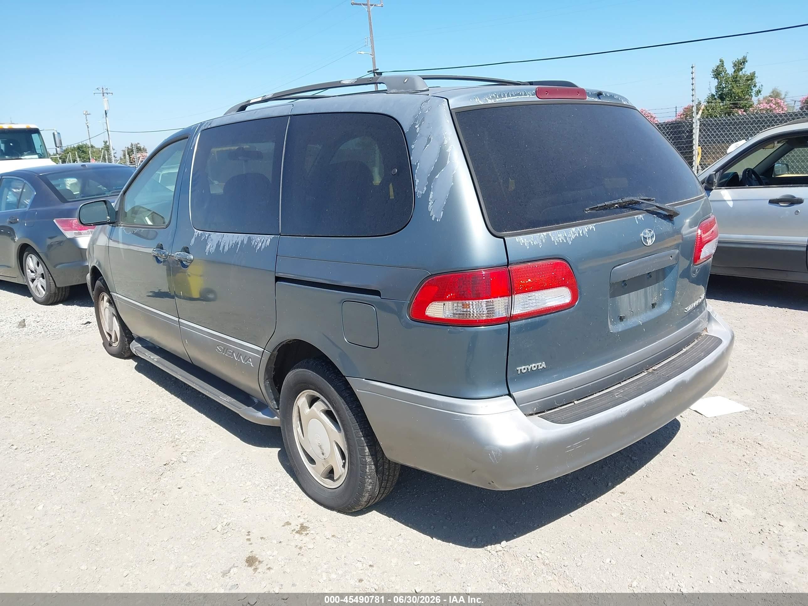 2002 Toyota Sienna VIN 4T3ZF13C72U421505 IAAI salvage auction — Normal Wear, Clear - Dealer Only (California), sold $350 on 2026-07-09 (photo 3)