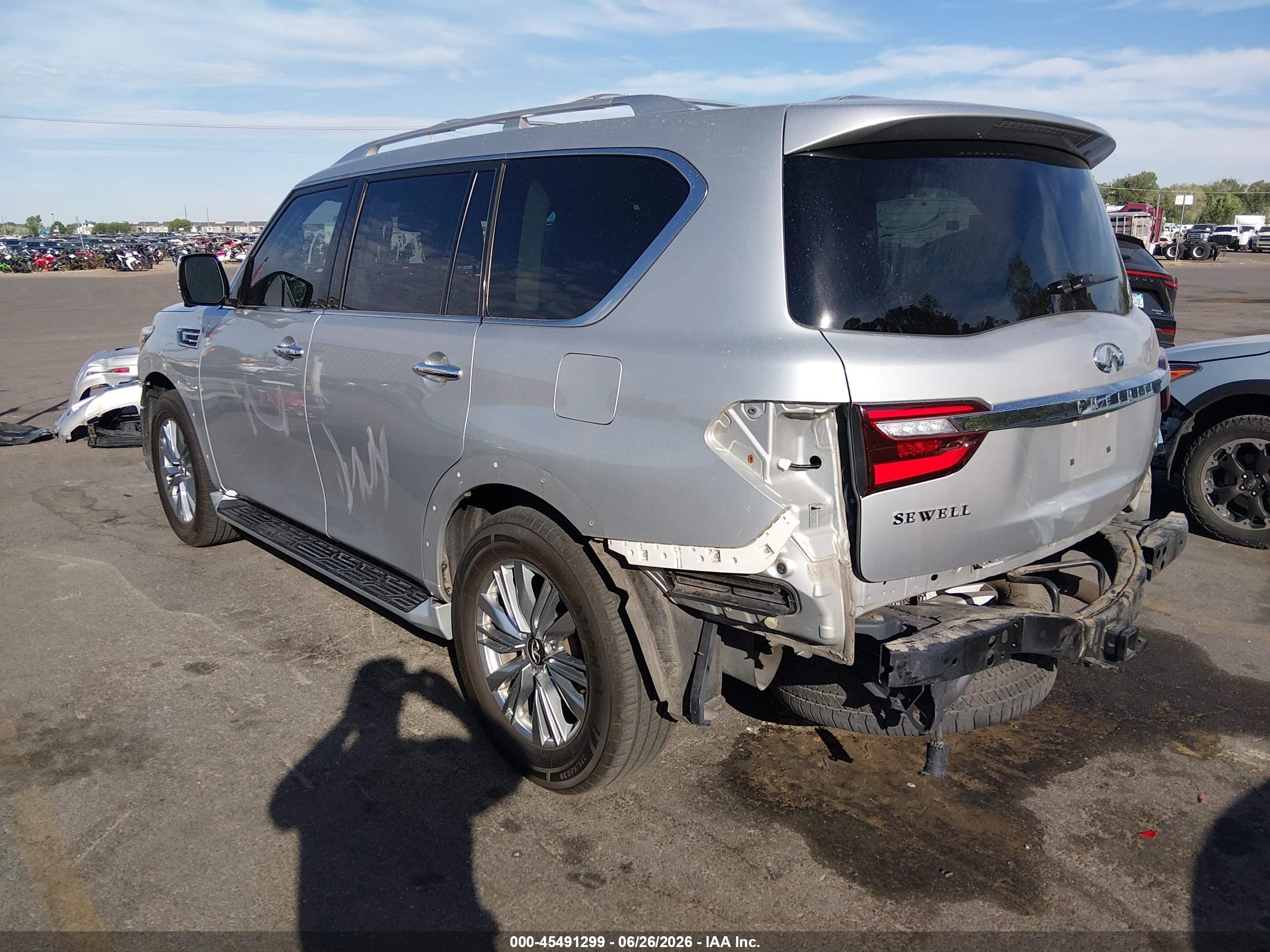 2019 Infiniti Qx80 VIN JN8AZ2NF7K9686981 IAAI salvage auction — Front End, Salvage (Utah), sold $4,500 on 2026-09-05 (photo 3)