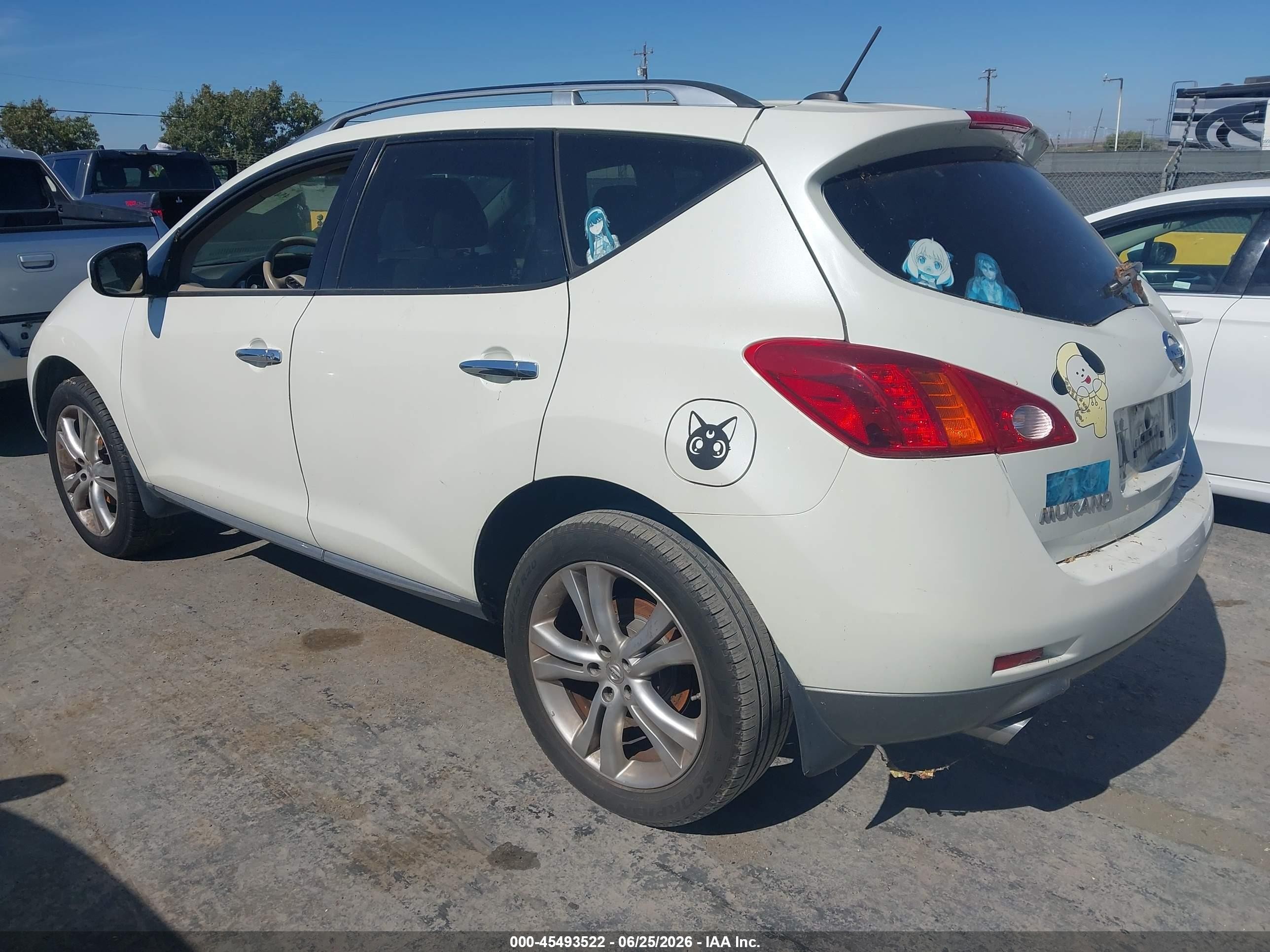 2009 Nissan Murano VIN JN8AZ18W89W142183 IAAI salvage auction — Normal Wear, Clear - Dealer Only (California), sold $875 on 2026-07-08 (photo 3)