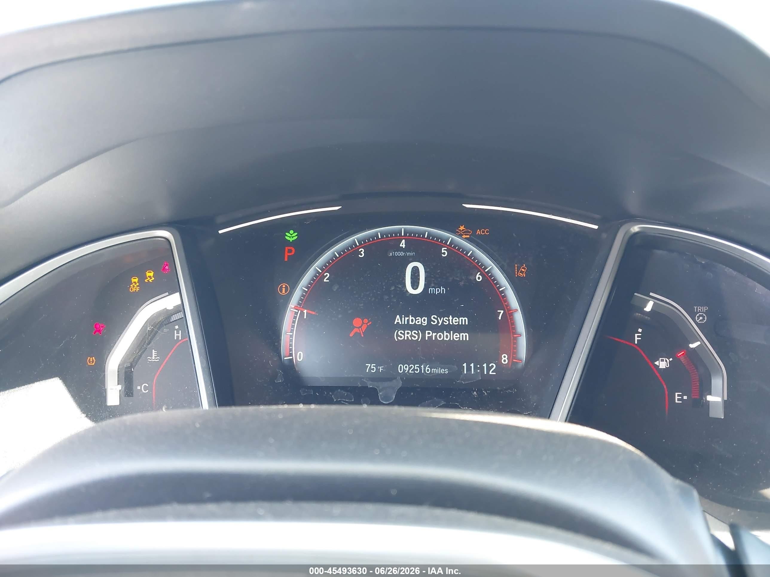 2019 Honda Civic VIN 2HGFC2F87KH527754 IAAI salvage auction — Normal Wear, Salvage (California), sold $4,000 on 2026-07-09 (photo 7)