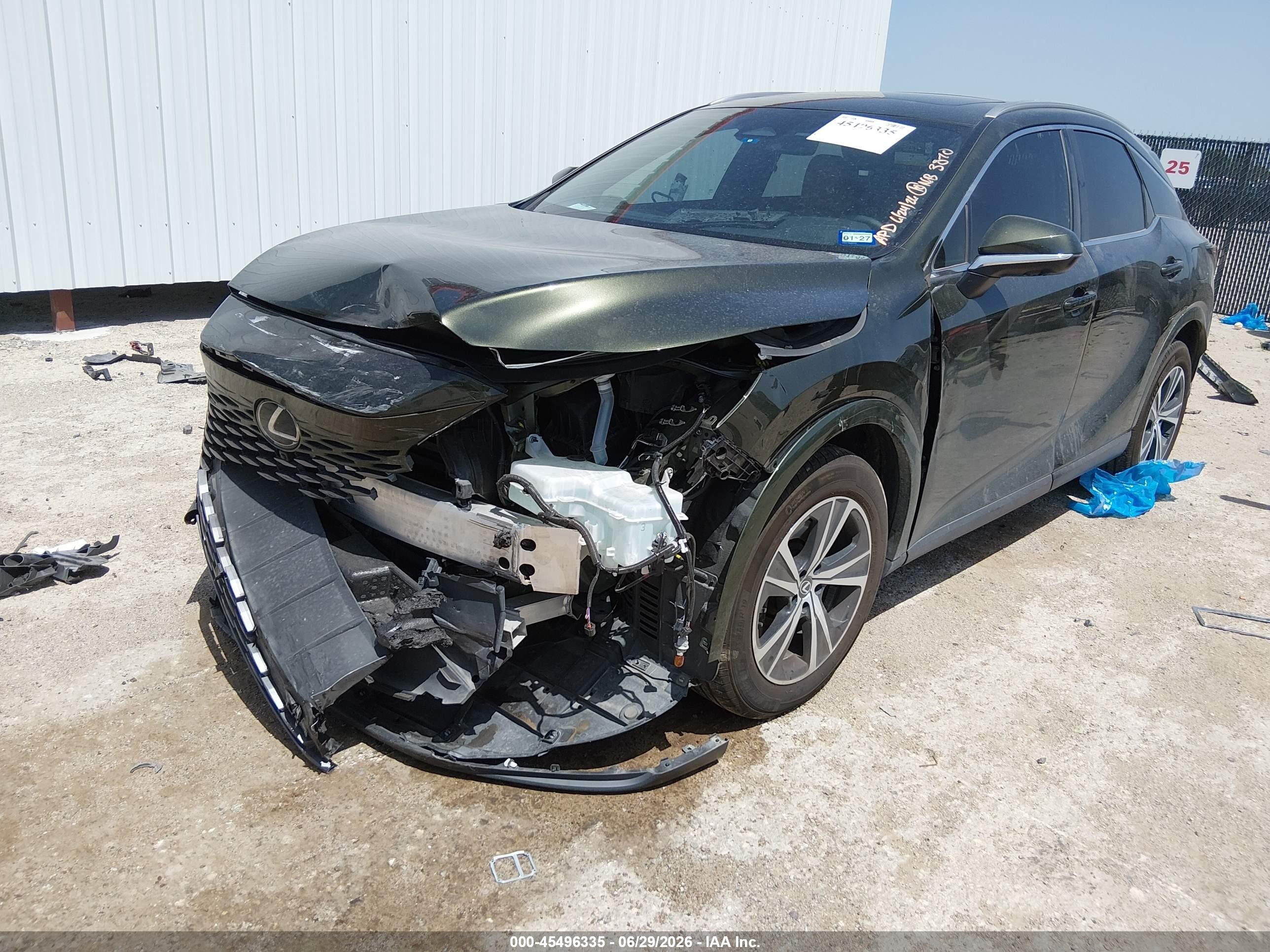 2025 Lexus Rx VIN 2T2BBMCA5SC073870 IAAI salvage auction — Front End, Original (Texas), sold $25,050 on 2026-09-08 (photo 2)