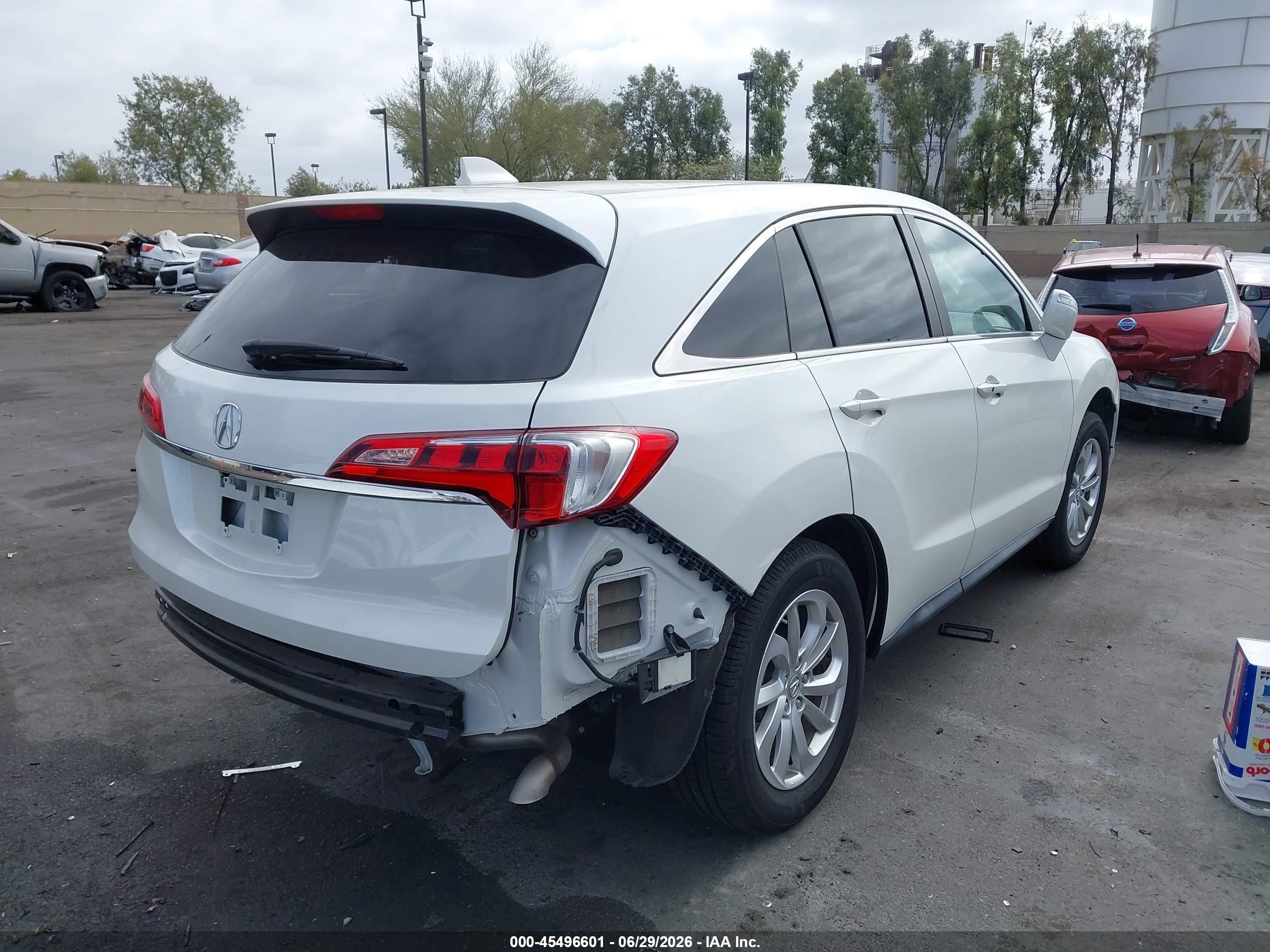 2017 Acura RDX VIN 5J8TB3H51HL016924 IAAI salvage auction — Rear End, Salvage Certificate (California), sold $2,850 on 2026-07-12 (photo 4)