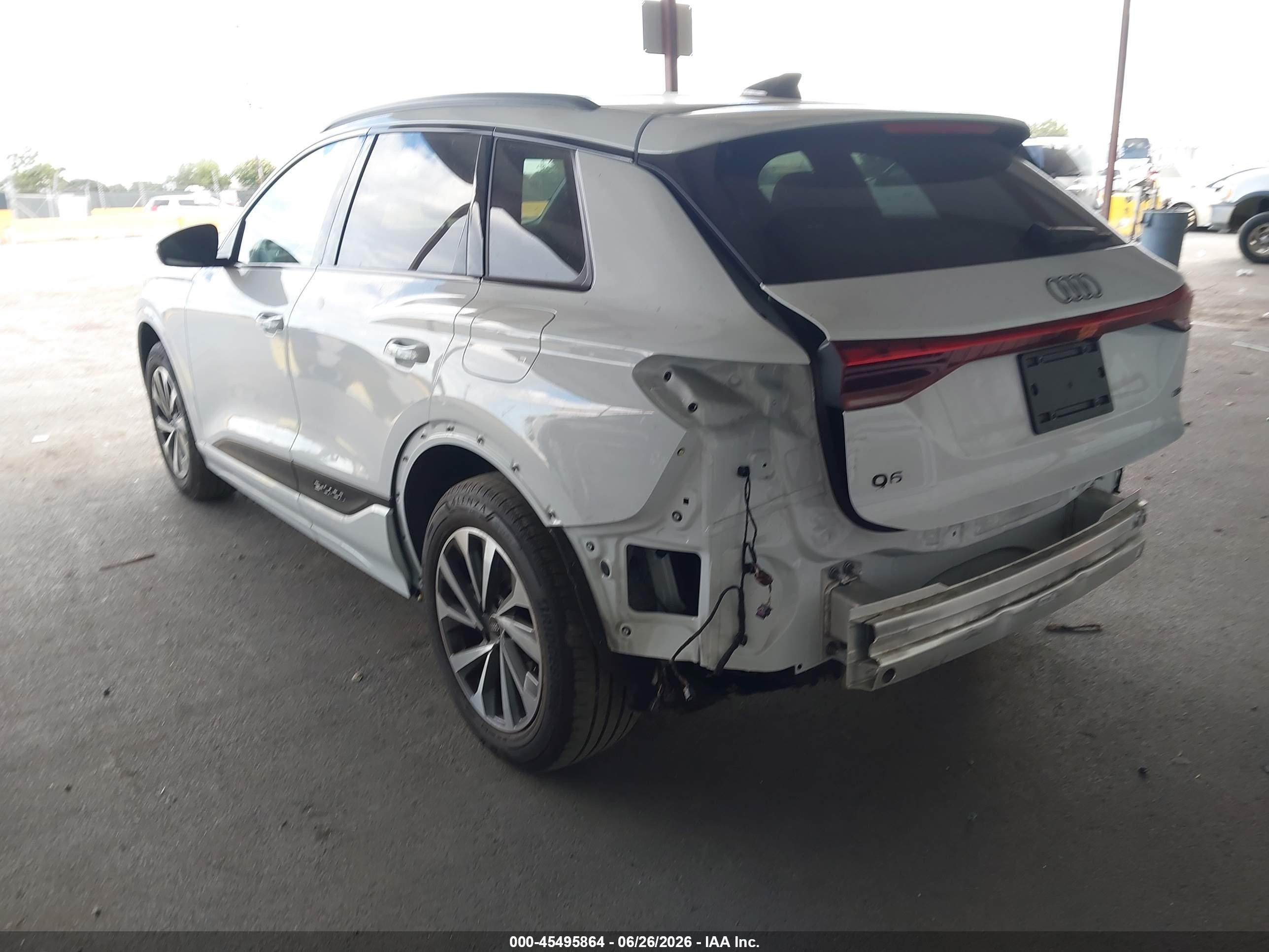 2025 Audi Q6 e-tron VIN WA124BGF2SA044110 IAAI salvage auction — Rear End, Salvage (California), sold $28,750 on 2026-08-09 (photo 3)