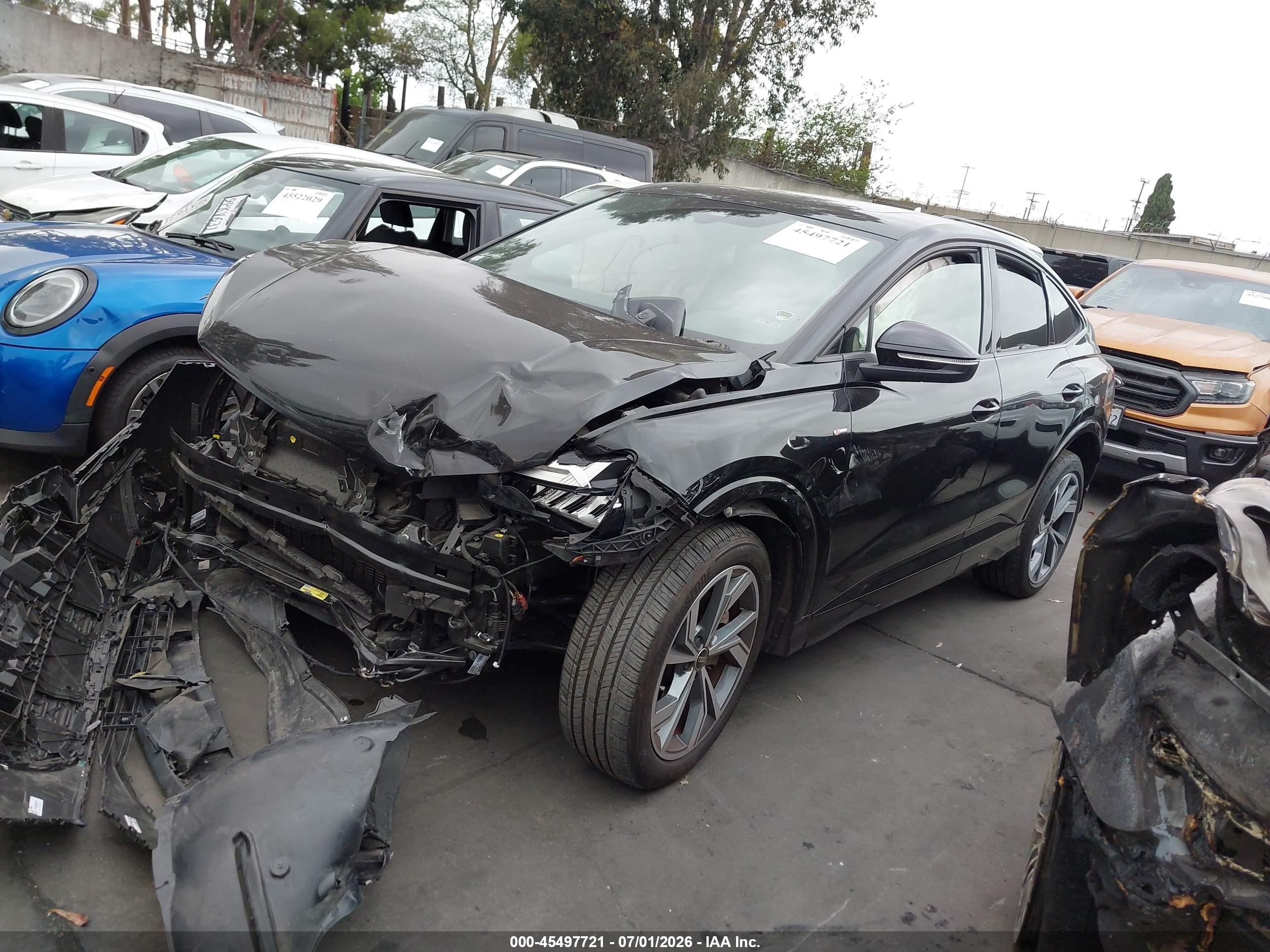 2023 Audi Q4 sportback e-tron VIN WA122BFZ0PP060490 IAAI salvage auction — Front End, Salvage Certificate (California), sold $7,400 on 2026-09-07 (photo 2)