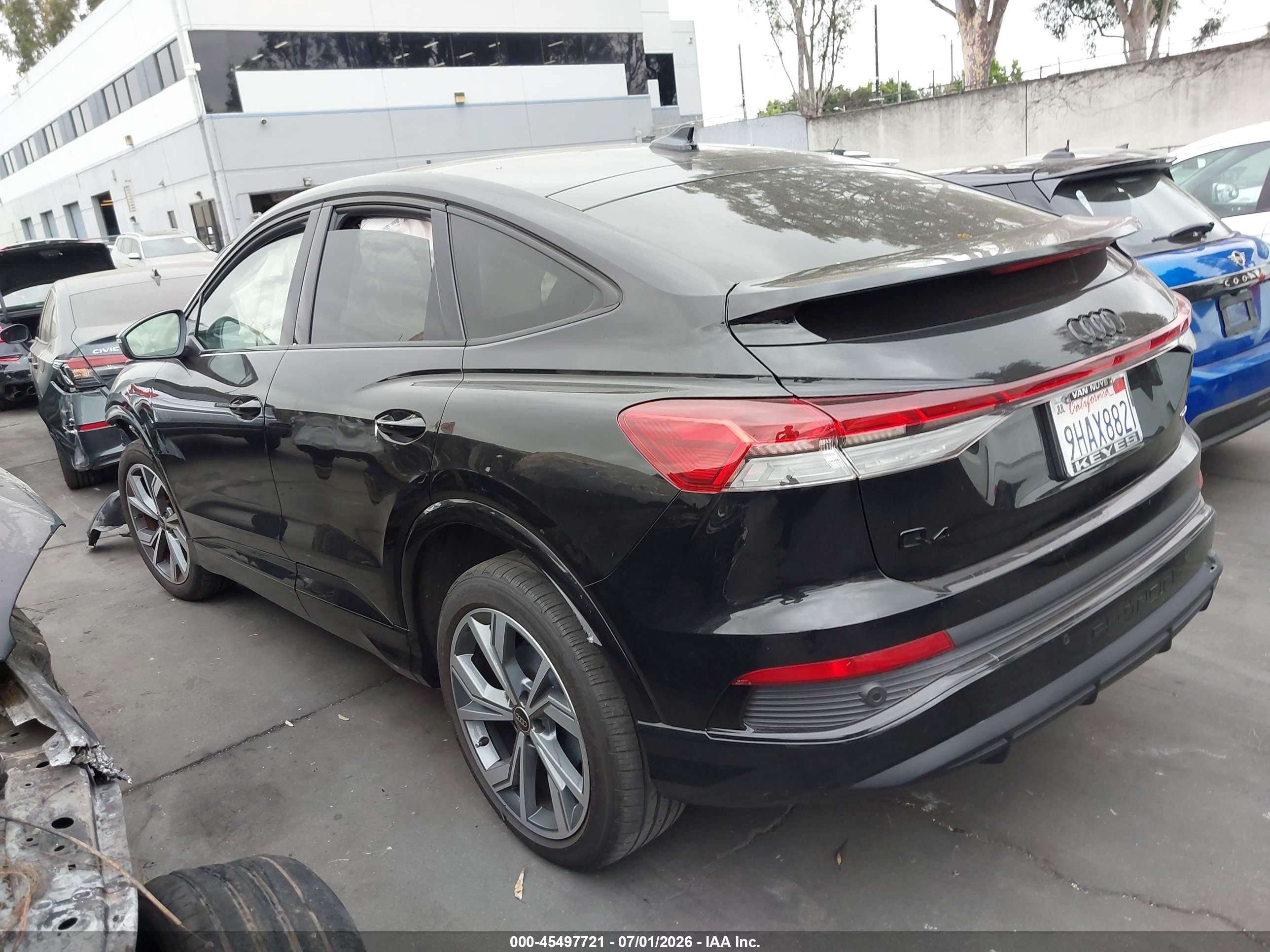 2023 Audi Q4 sportback e-tron VIN WA122BFZ0PP060490 IAAI salvage auction — Front End, Salvage Certificate (California), sold $7,400 on 2026-09-07 (photo 3)