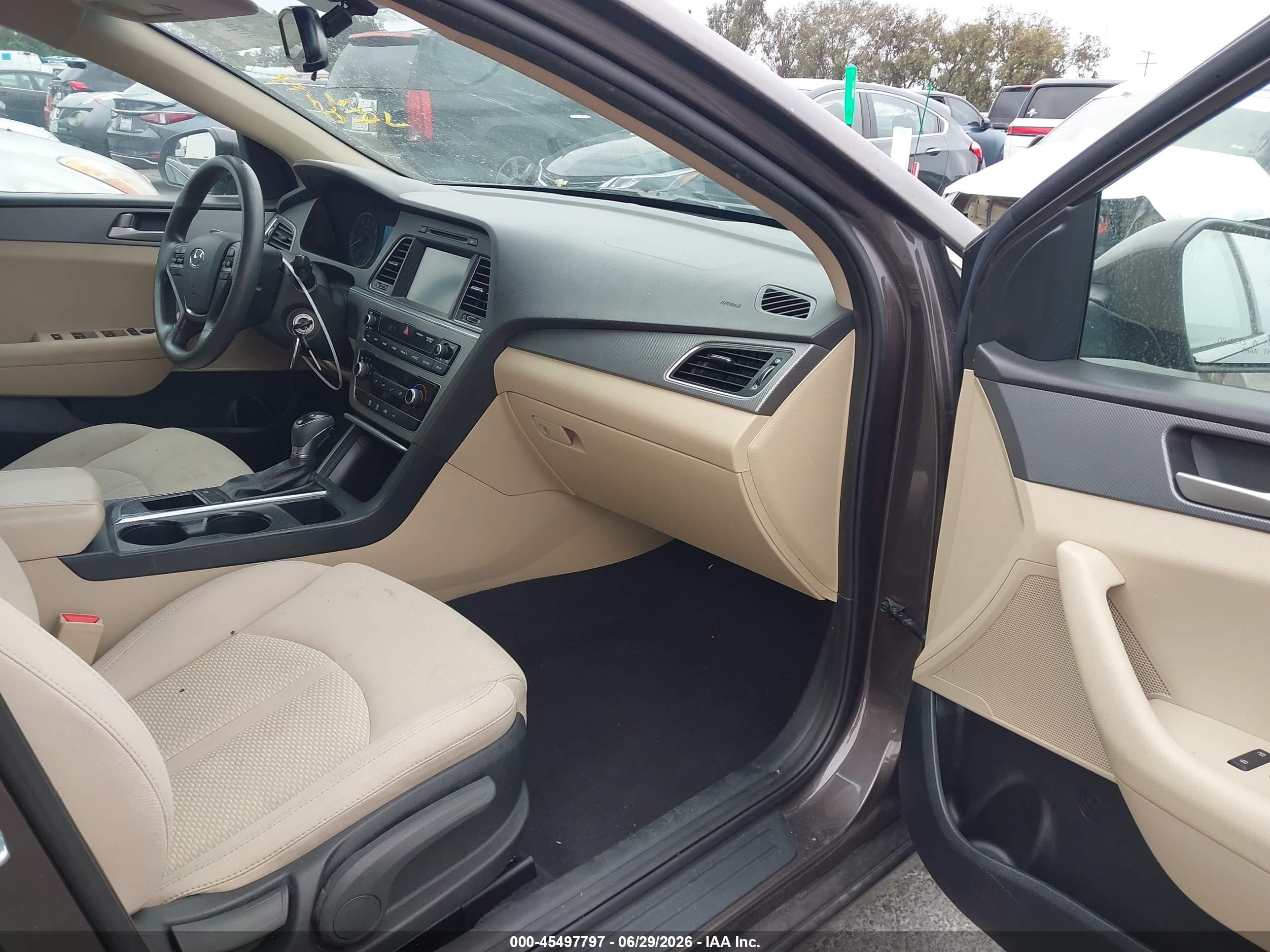 2016 Hyundai Sonata VIN 5NPE24AF3GH375971 IAAI salvage auction — Normal Wear, Clear - Dealer Only (California), sold $1,325 on 2026-07-09 (photo 5)
