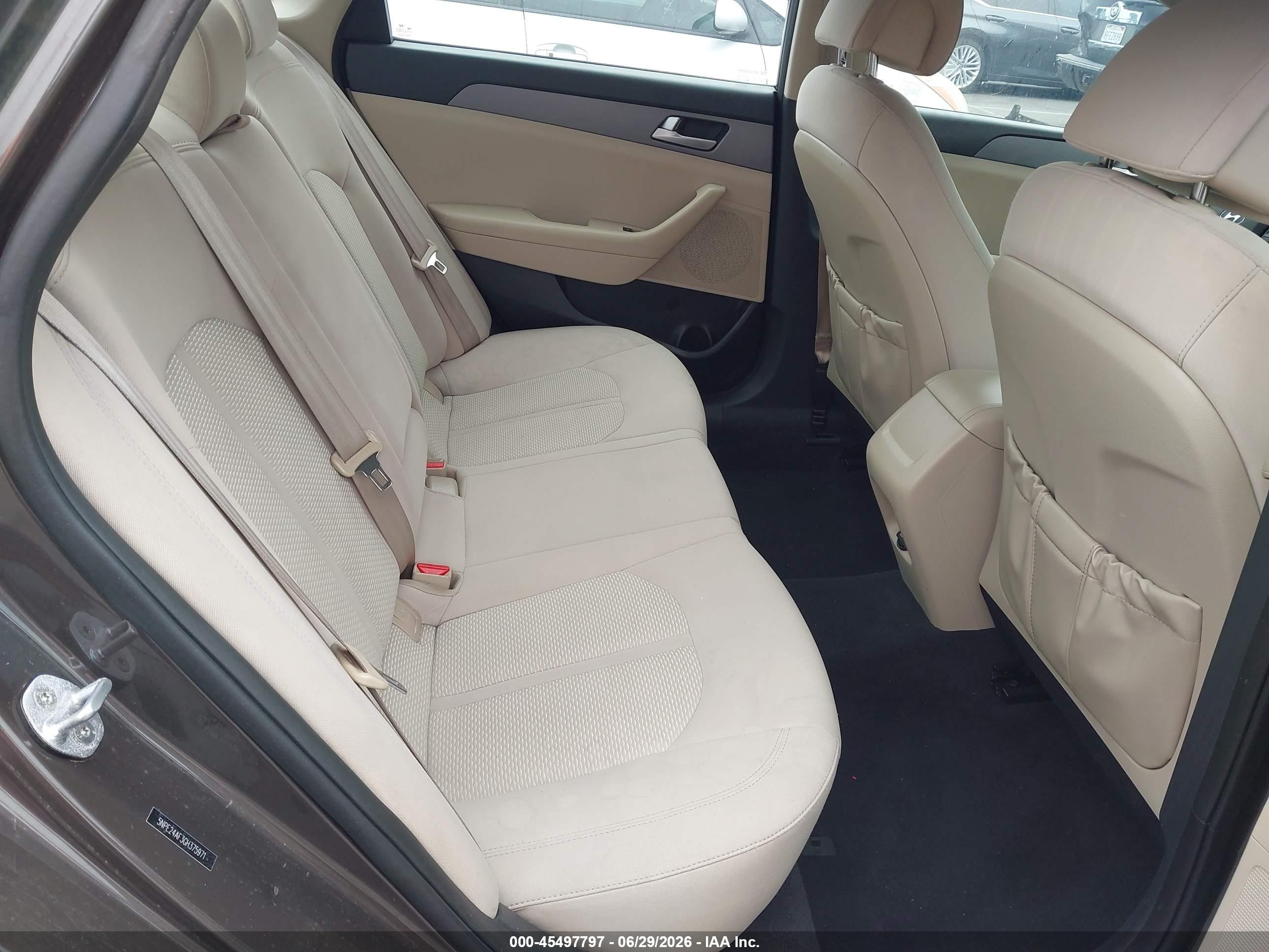 2016 Hyundai Sonata VIN 5NPE24AF3GH375971 IAAI salvage auction — Normal Wear, Clear - Dealer Only (California), sold $1,325 on 2026-07-09 (photo 8)