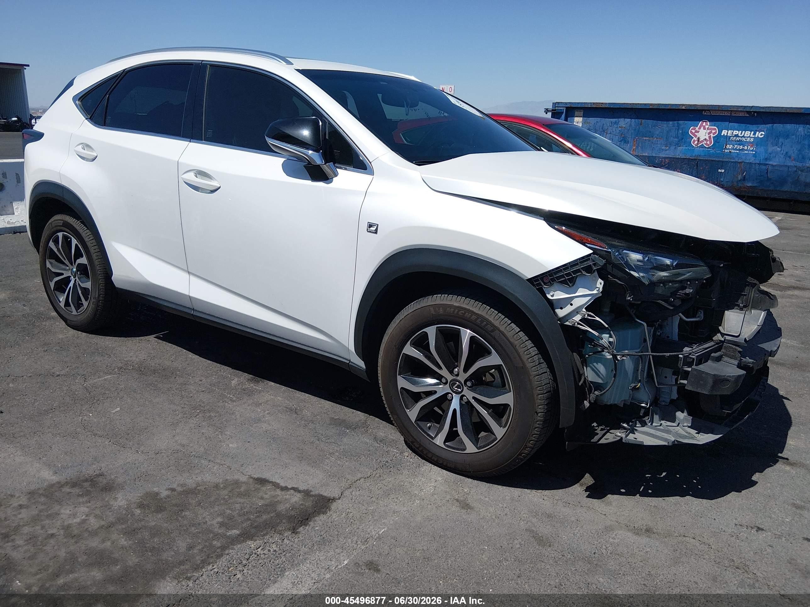 2015 Lexus NX 200t VIN JTJBARBZ8F2034042 — IAAI salvage auction photo