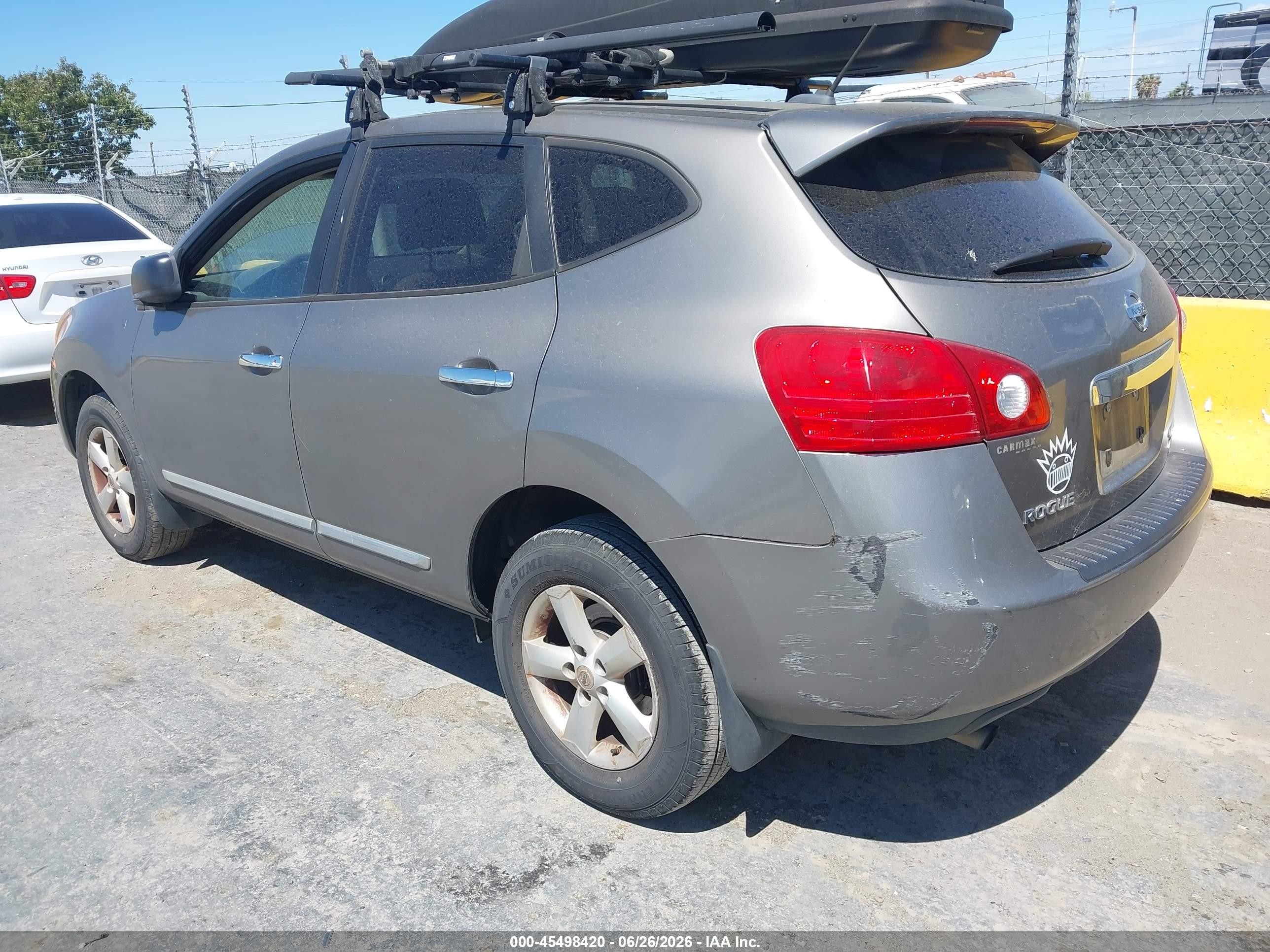 2012 Nissan Rogue Sport VIN JN8AS5MVXCW705802 IAAI salvage auction — Normal Wear, Clear - Dealer Only (California), sold $475 on 2026-07-09 (photo 3)