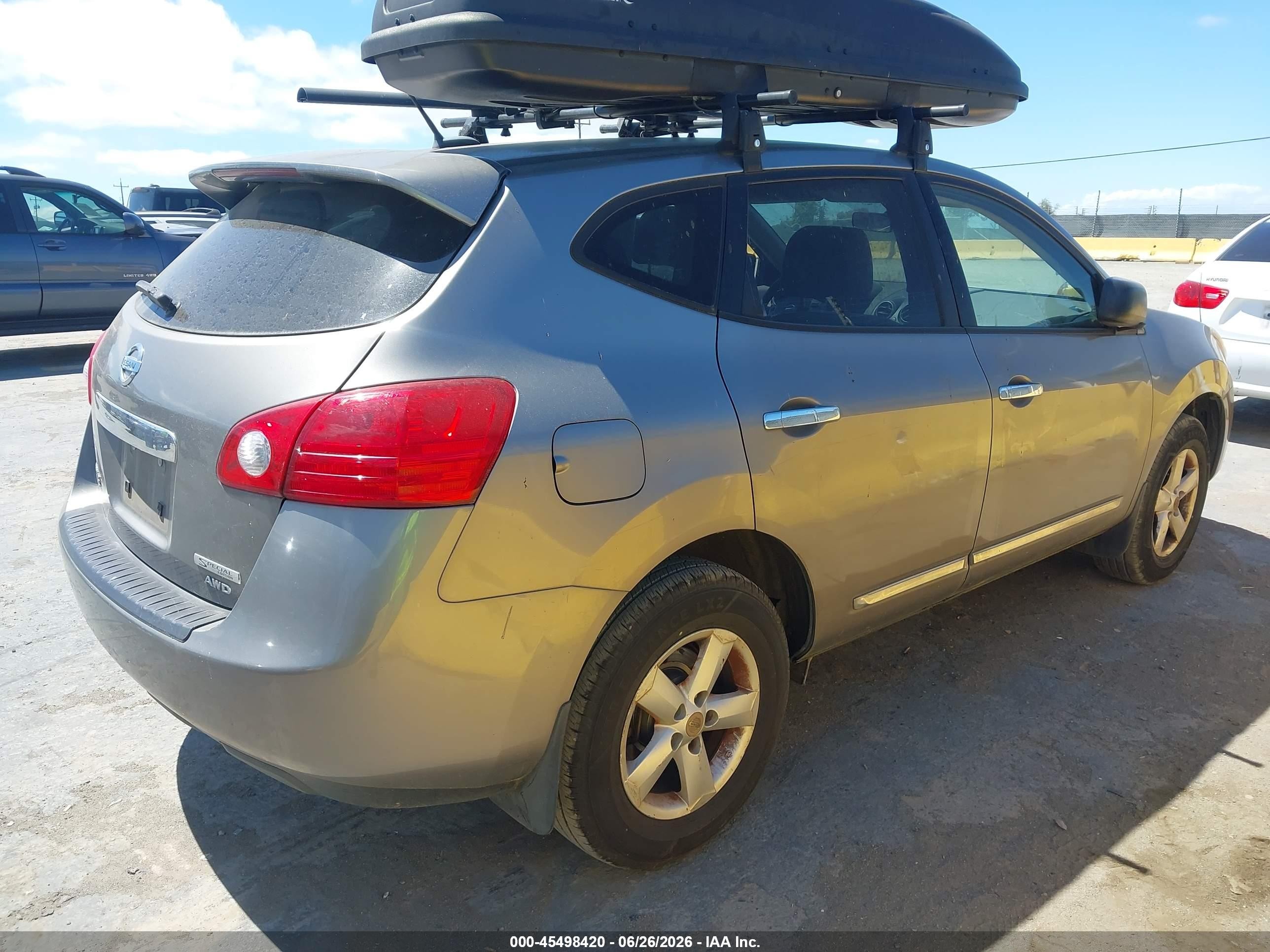 2012 Nissan Rogue Sport VIN JN8AS5MVXCW705802 IAAI salvage auction — Normal Wear, Clear - Dealer Only (California), sold $475 on 2026-07-09 (photo 4)