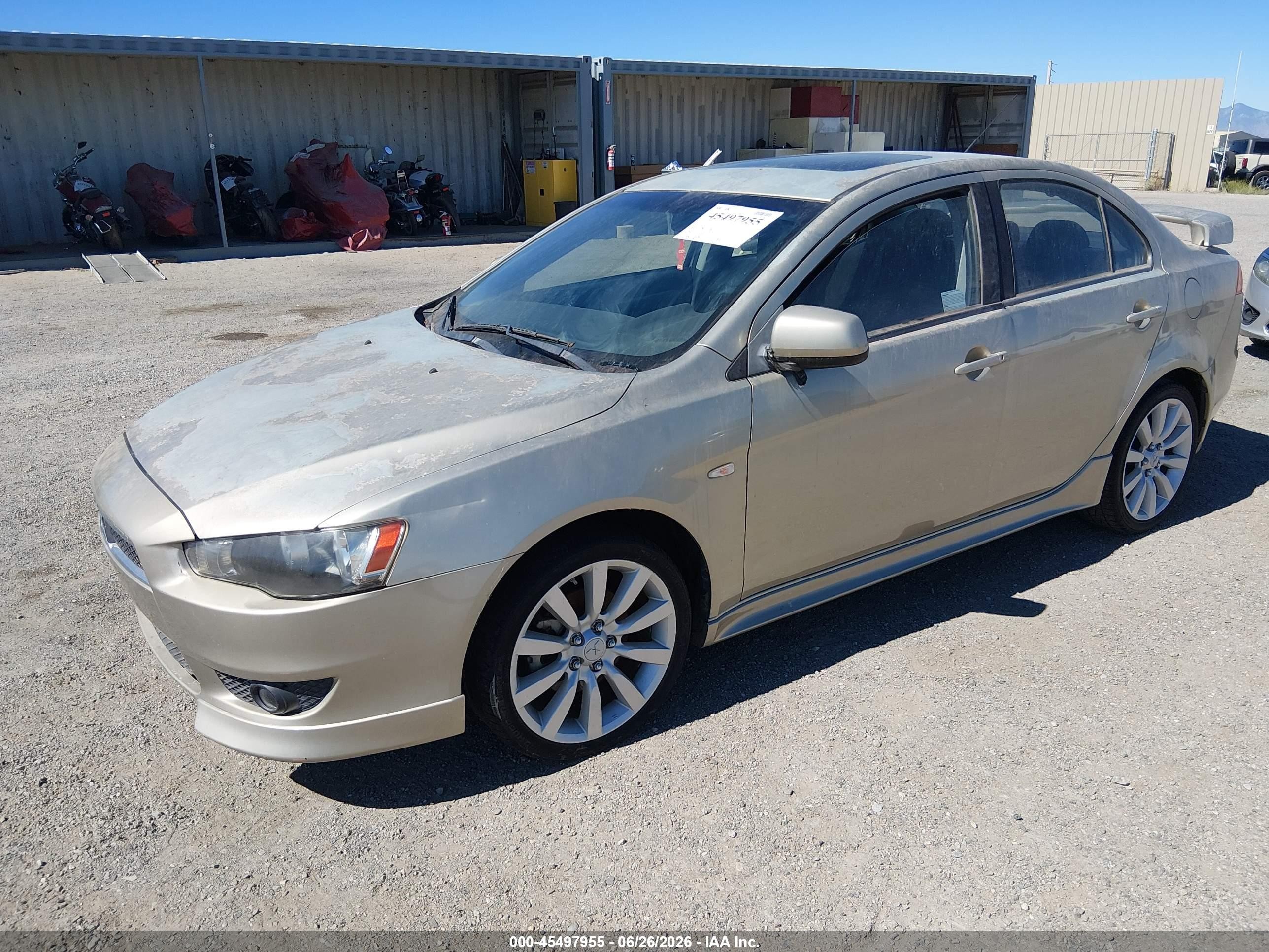 2008 Mitsubishi Lancer VIN JA3AU86U28U023624 IAAI salvage auction — Normal Wear, Clear (California), sold $400 on 2026-07-09 (photo 2)