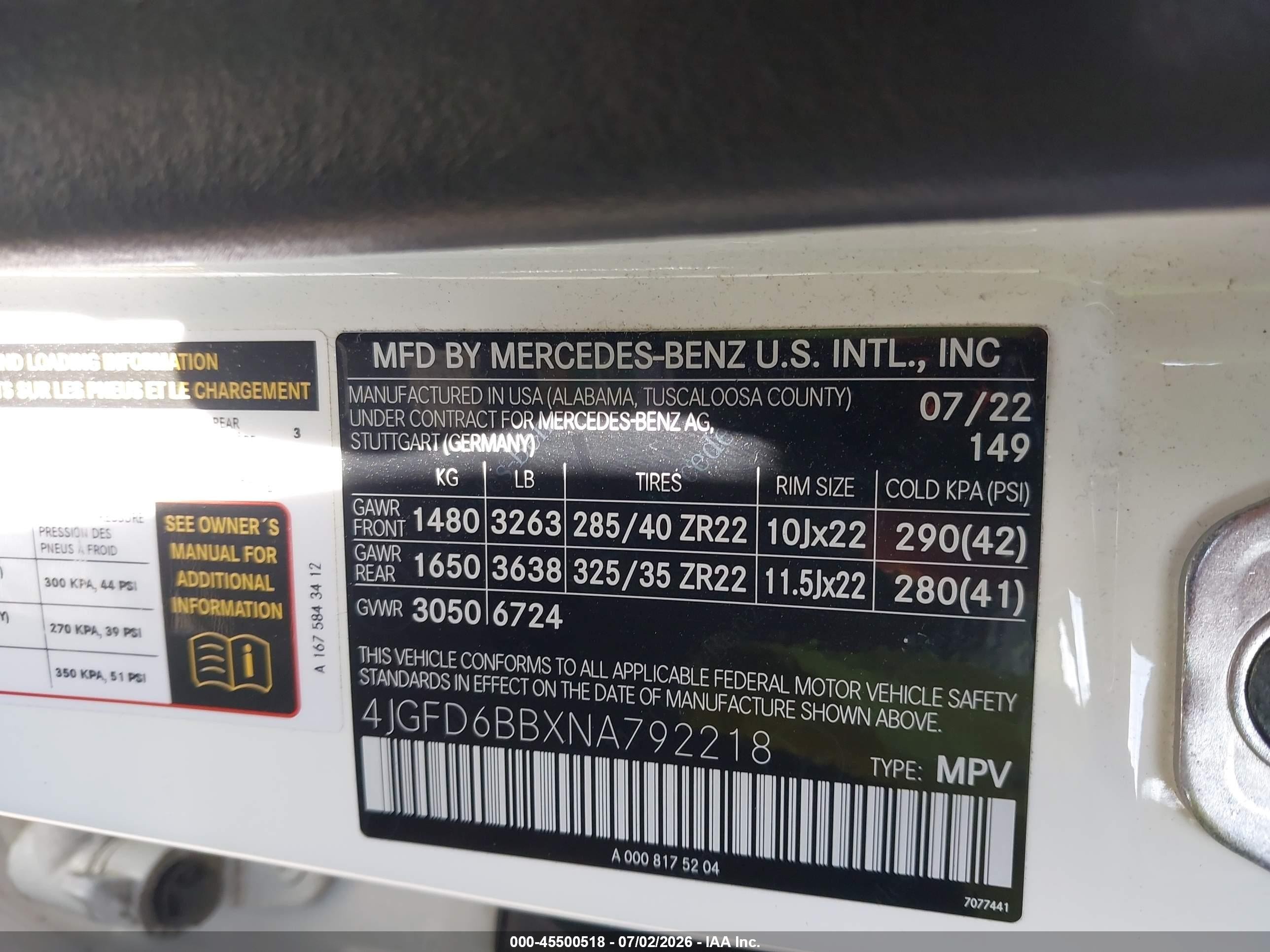 2022 Mercedes-benz Amg gle coupe VIN 4JGFD6BBXNA792218 IAAI salvage auction — Side, Salvage (Illinois), sold $29,100 on 2026-08-17 (photo 9)