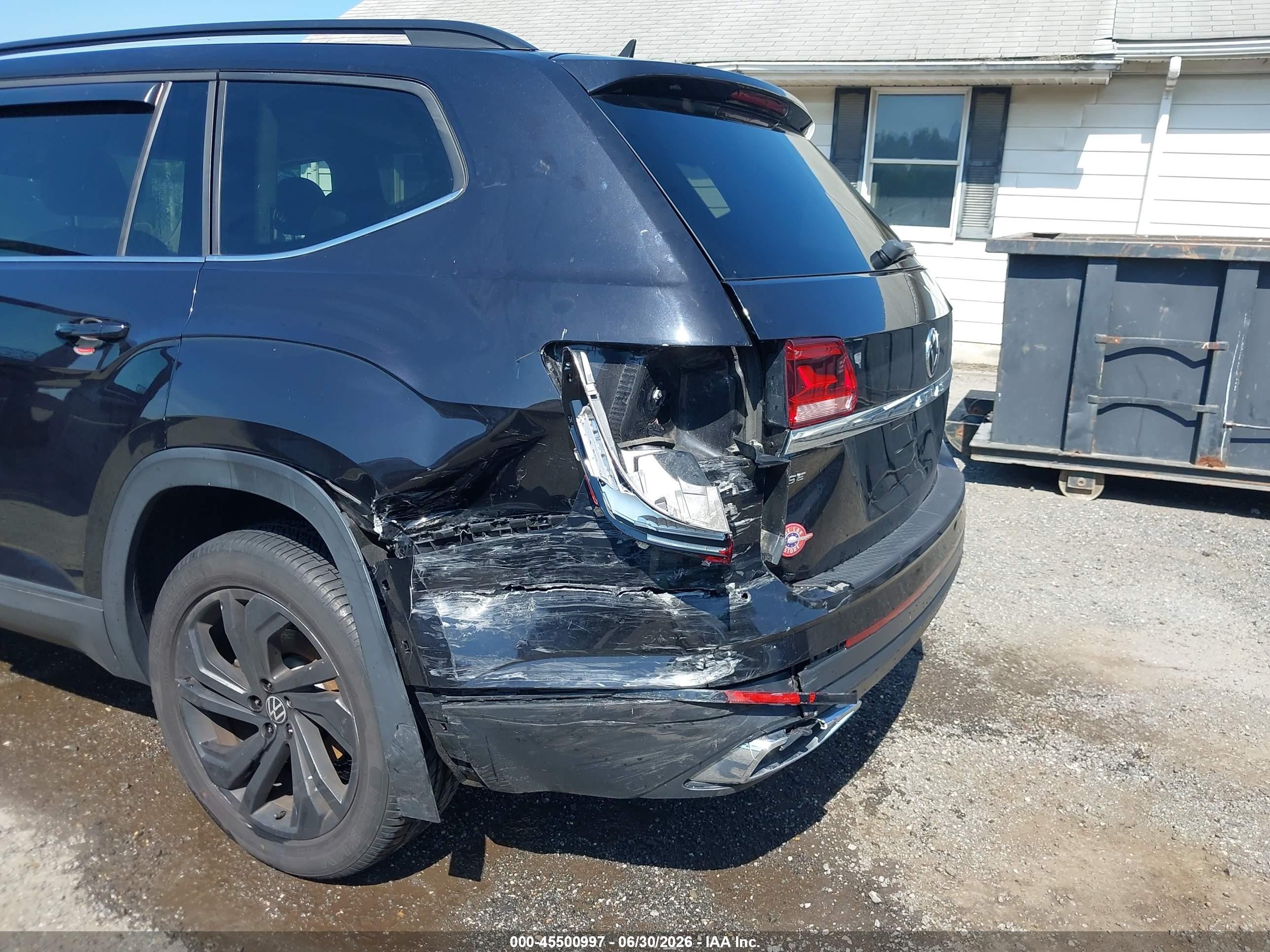 2021 Volkswagen Atlas VIN 1V2HR2CA7MC551683 IAAI salvage auction — Rear End, Salvage - Greater Than 75% (Maryland), sold $6,750 on 2026-09-25 (photo 6)