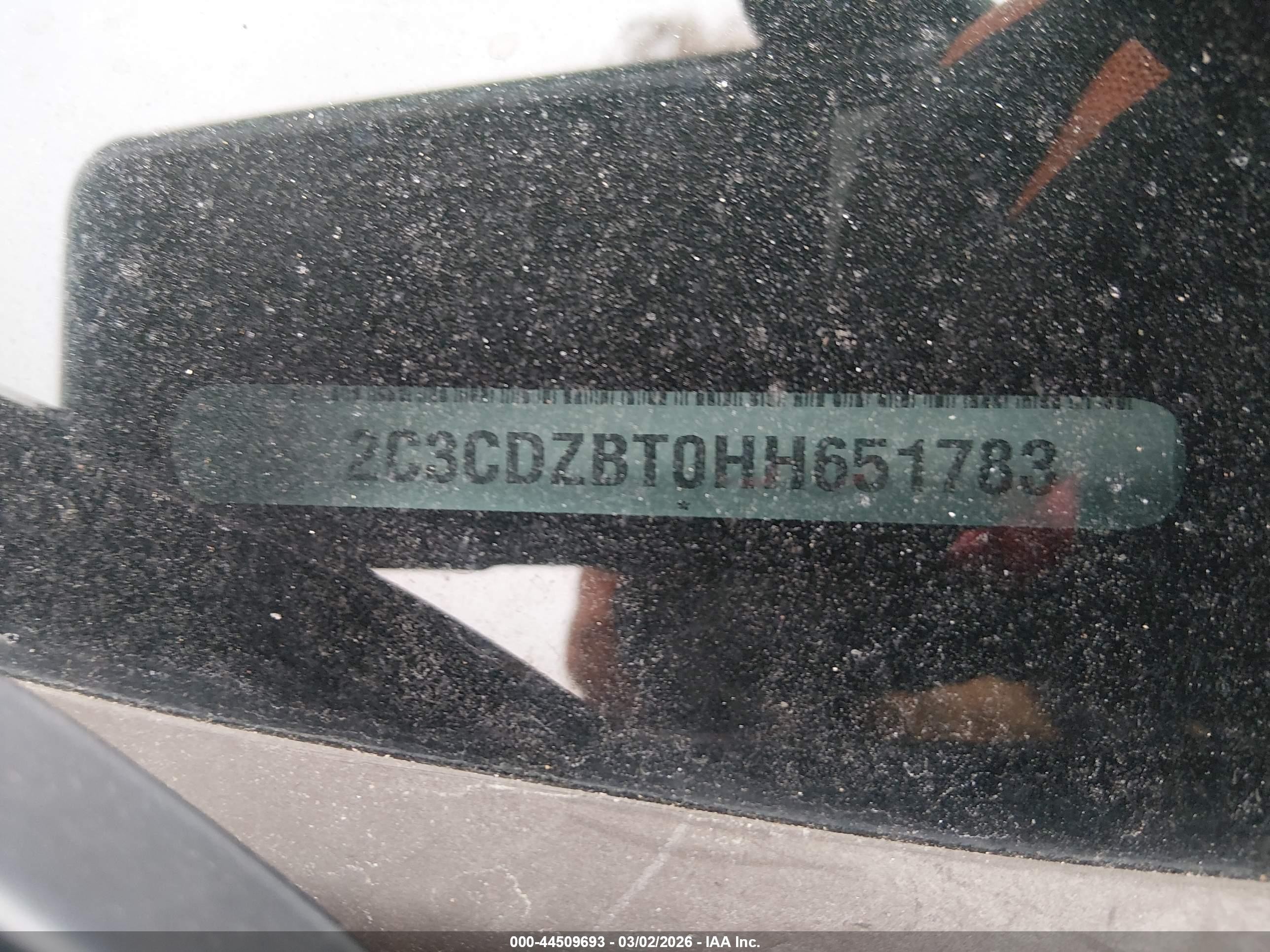 2017 Dodge Challenger VIN 2C3CDZBT0HH651783 IAAI salvage auction — Front & Rear, Salvage (New Jersey), sold $6,150 on 2026-07-07 (photo 9)