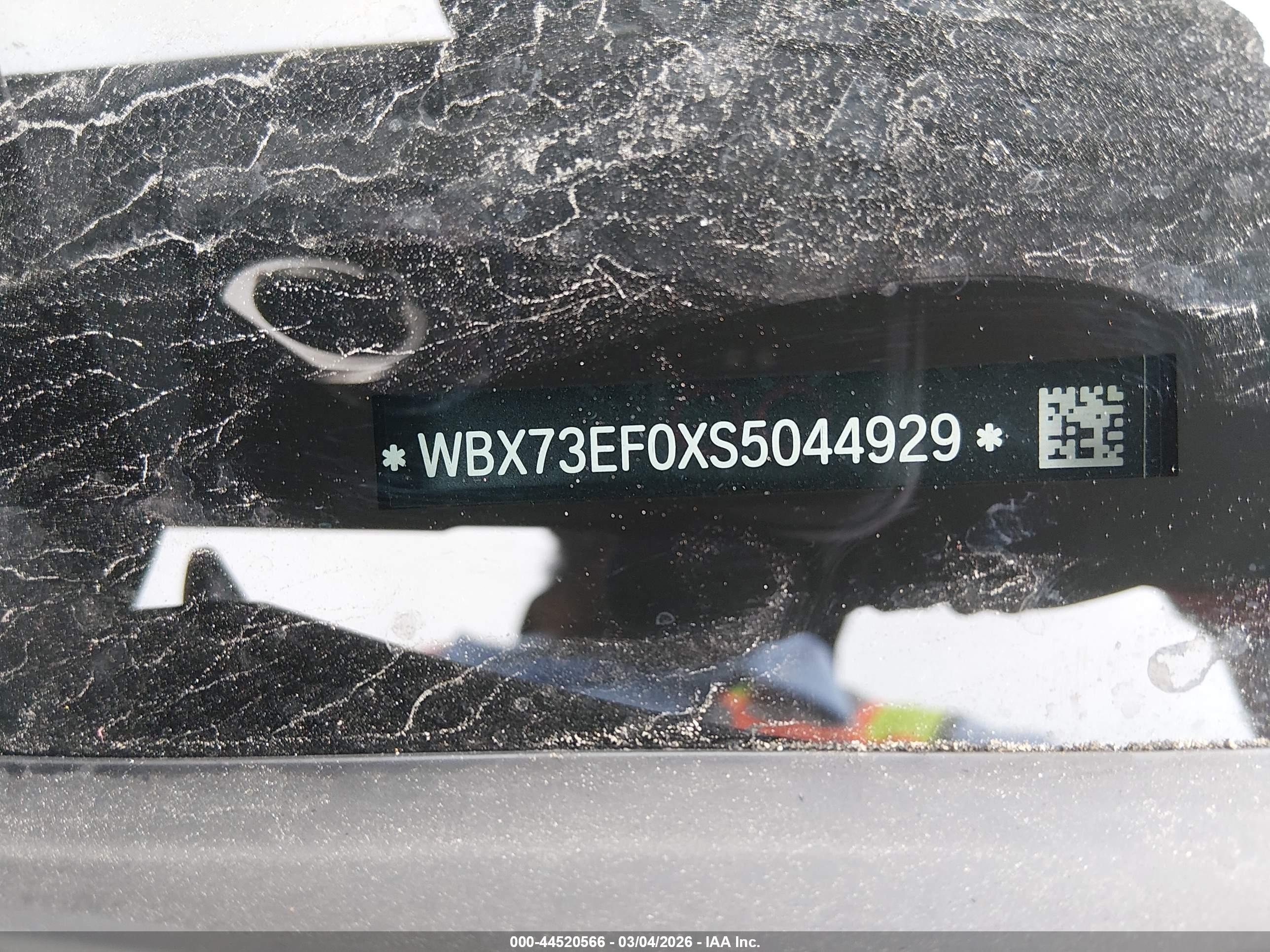 2025 BMW X1 VIN WBX73EF0XS5044929 IAAI salvage auction — Unknown, Salvage (California), sold $7,250 on 2026-07-02 (photo 9)