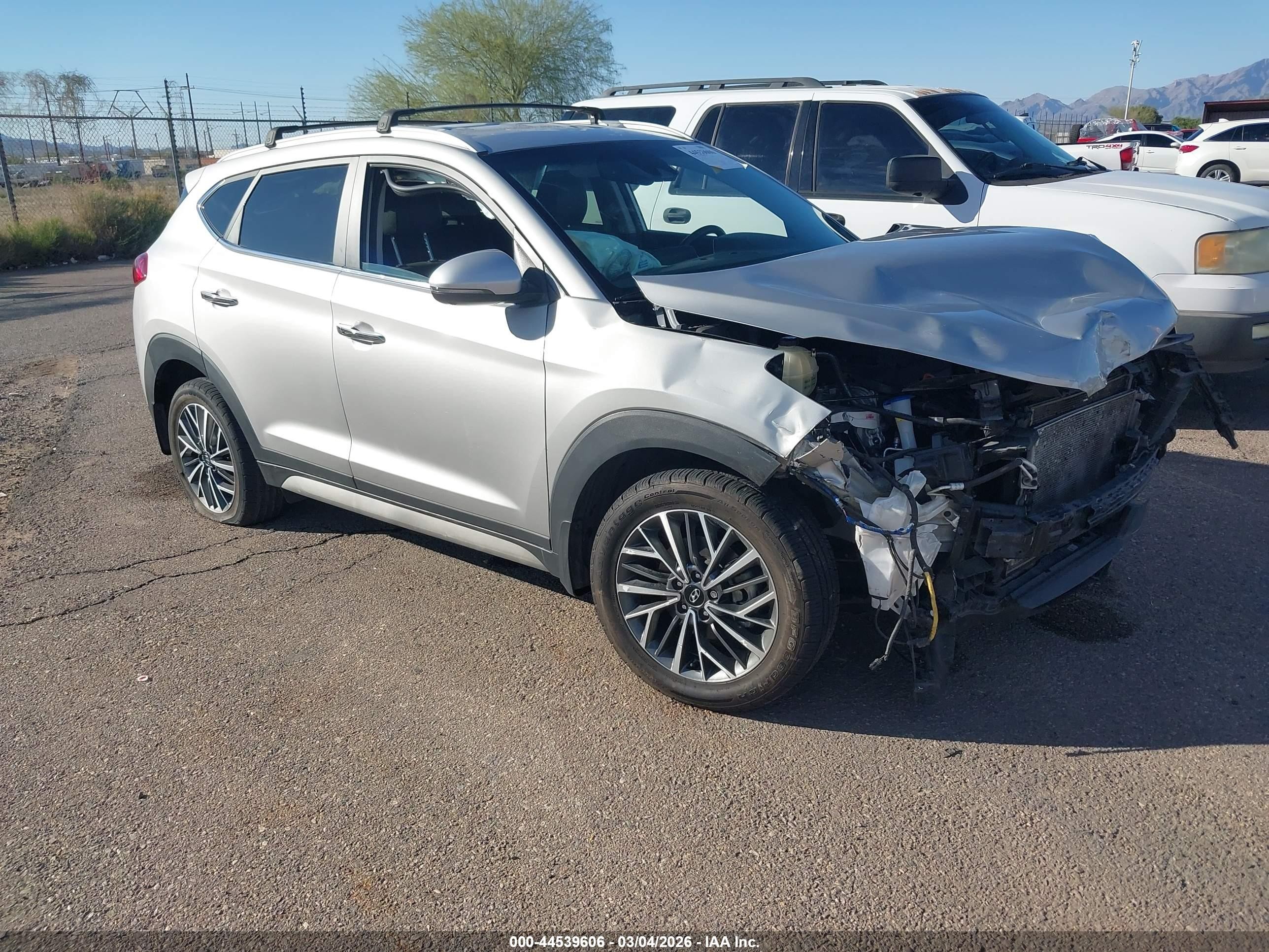2021 Hyundai Tucson VIN KM8J33ALXMU305845 IAAI salvage auction — Unknown, Salvage (Arizona), sold $1,550 on 2026-07-09 (photo 1)