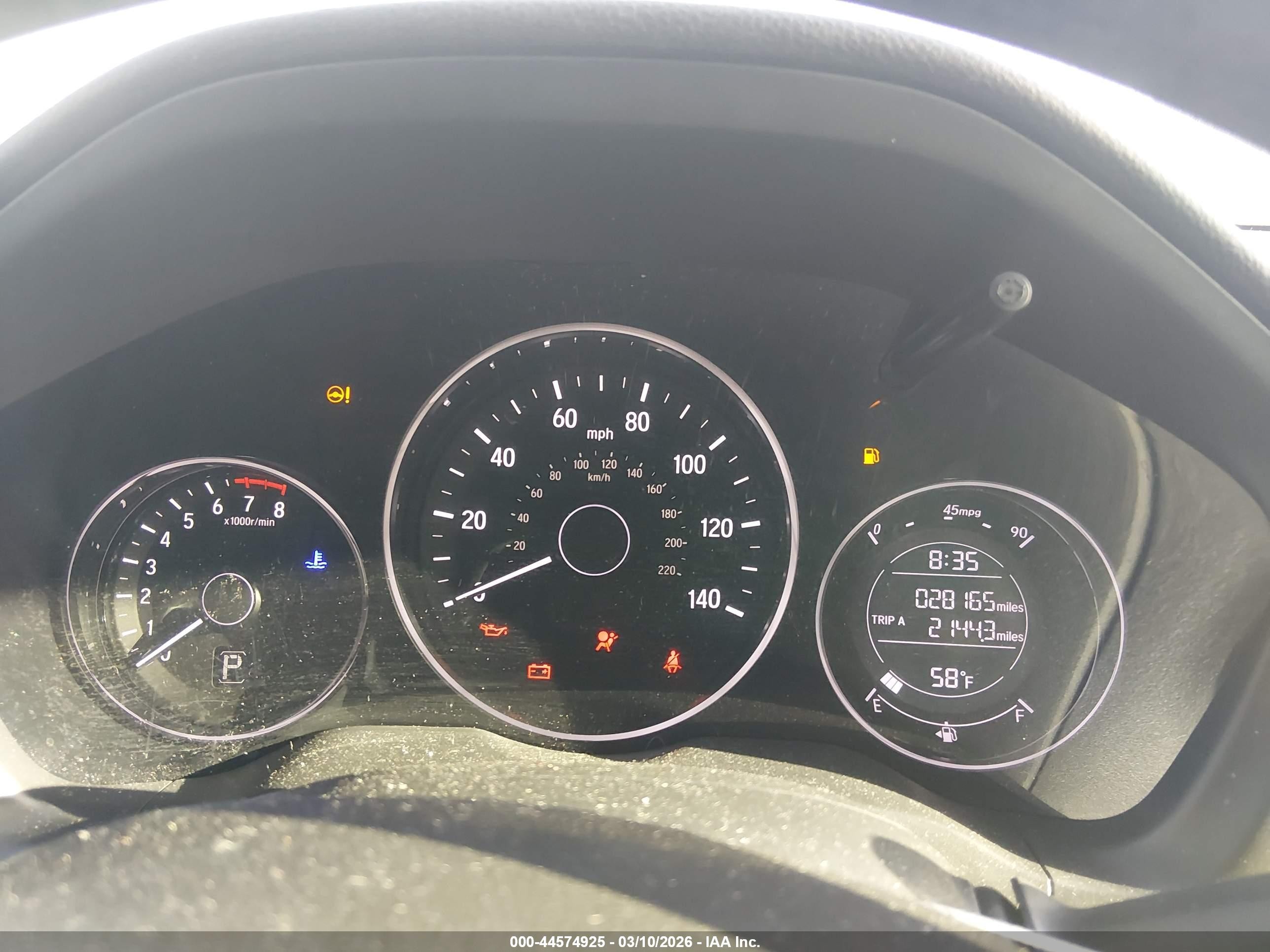 2022 Honda HR-V VIN 3CZRU6H14NM741438 IAAI salvage auction — Front End, Salvage (Nevada), sold $7,400 on 2026-07-10 (photo 7)