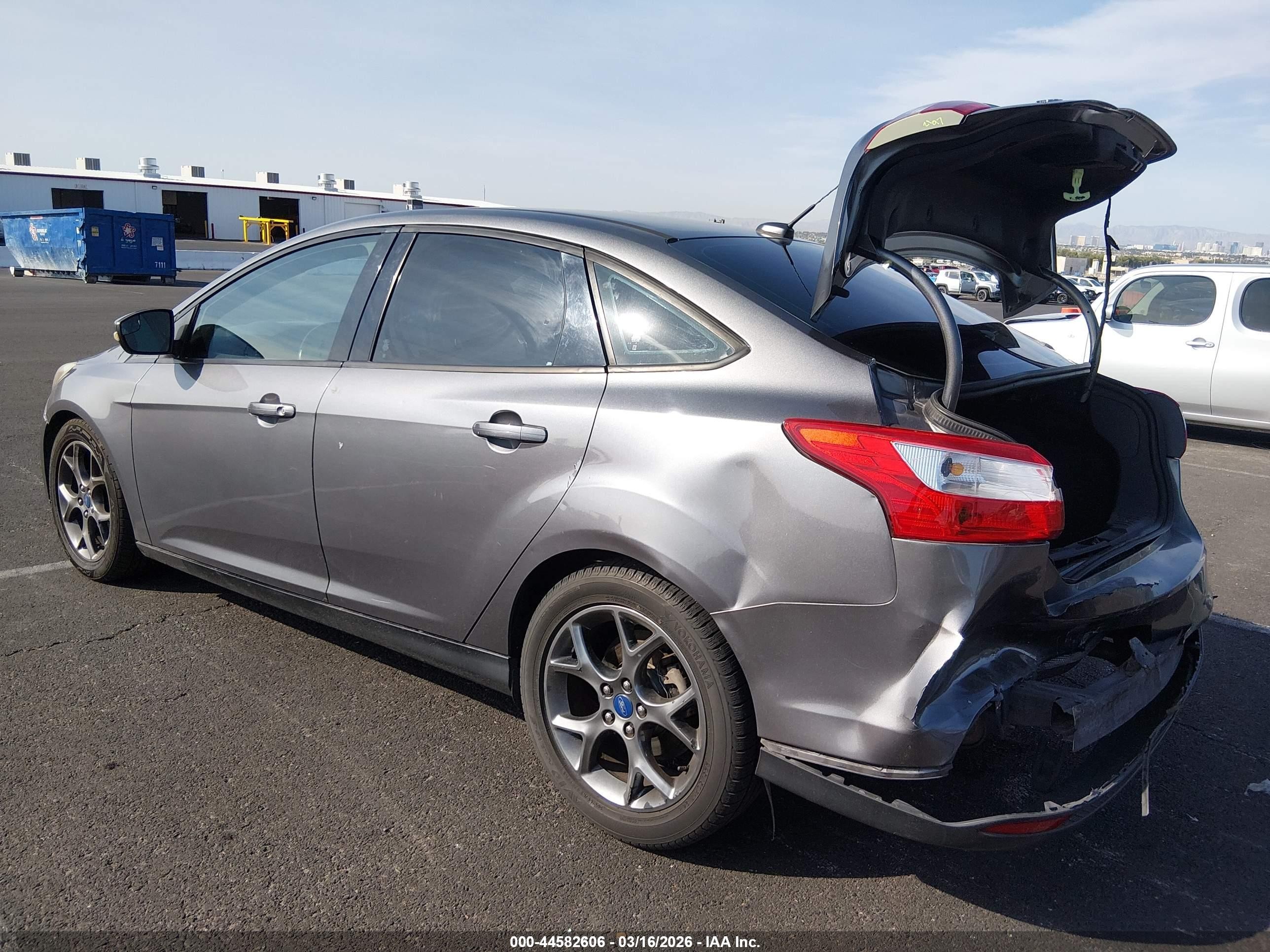 2013 Ford Focus VIN 1FADP3F29DL201512 IAAI salvage auction — Rear End, Salvage (Nevada), sold $275 on 2026-07-10 (photo 3)