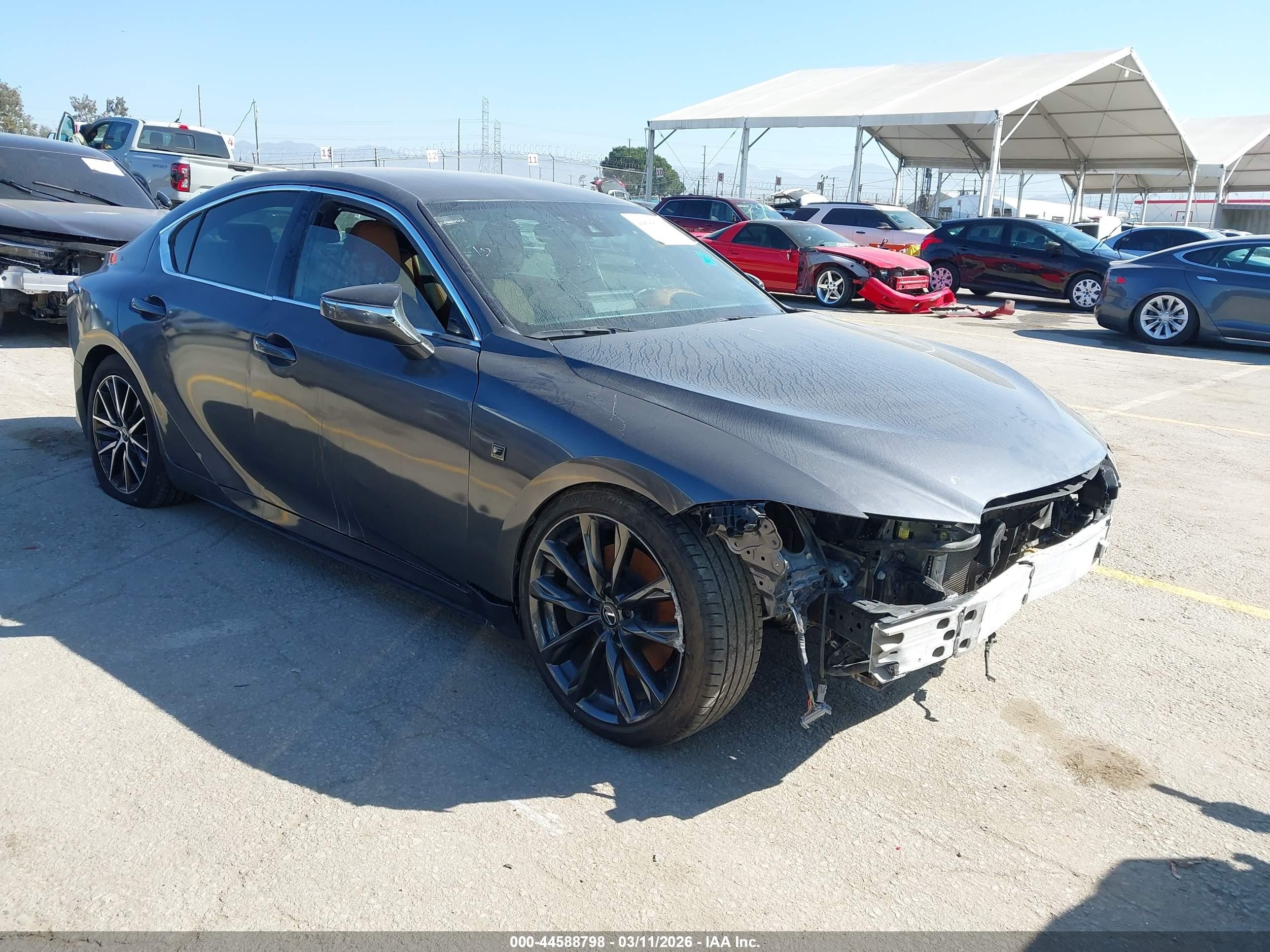 2025 Lexus Is VIN JTHBA1D20S5134521 IAAI salvage auction — Front End, Salvage Title (California), sold $4,000 on 2026-05-13 (photo 1)