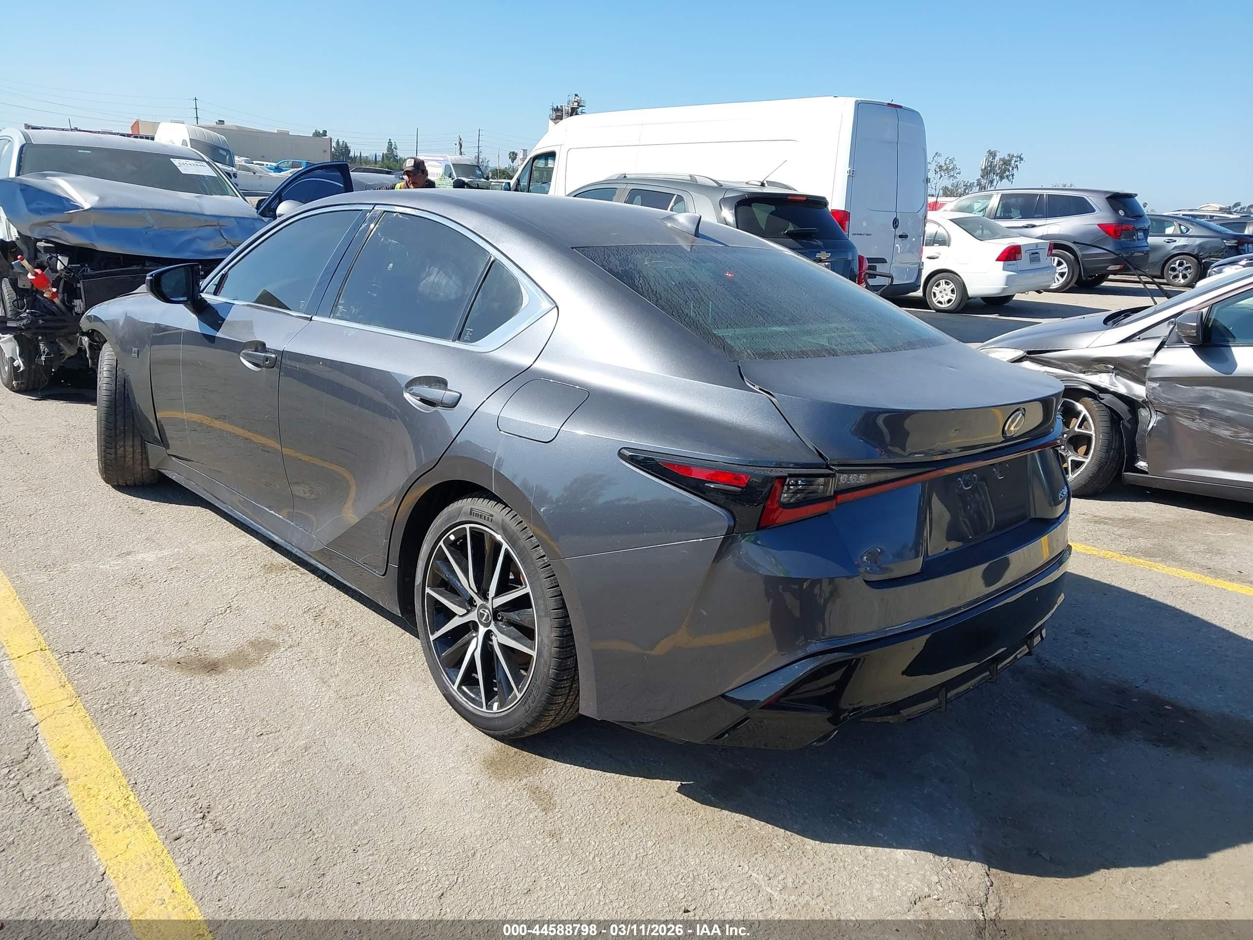 2025 Lexus Is VIN JTHBA1D20S5134521 IAAI salvage auction — Front End, Salvage Title (California), sold $4,000 on 2026-05-13 (photo 3)