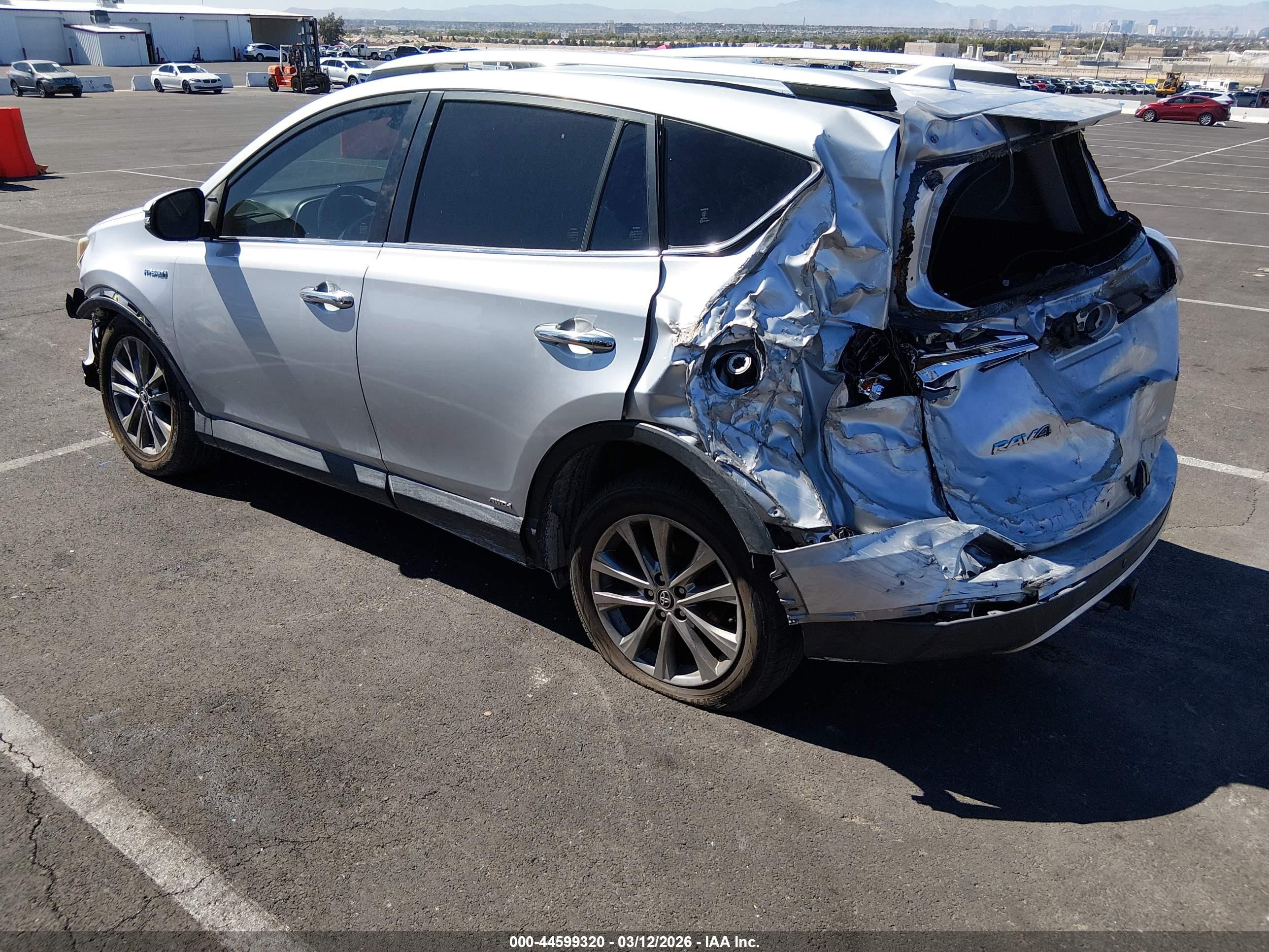 2016 Toyota RAV4 Hybrid VIN JTMDJREV6GD010848 IAAI salvage auction — Rear End, Salvage (Nevada), sold $2,550 on 2026-07-01 (photo 3)