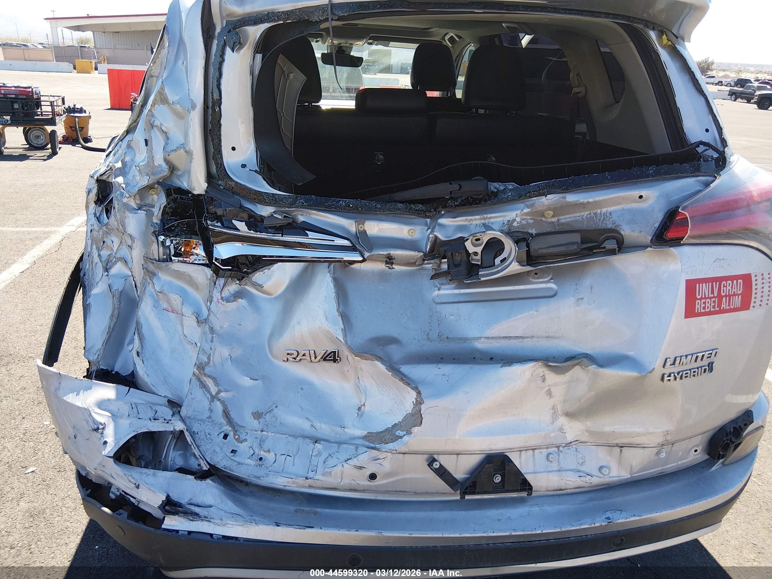 2016 Toyota RAV4 Hybrid VIN JTMDJREV6GD010848 IAAI salvage auction — Rear End, Salvage (Nevada), sold $2,550 on 2026-07-01 (photo 6)