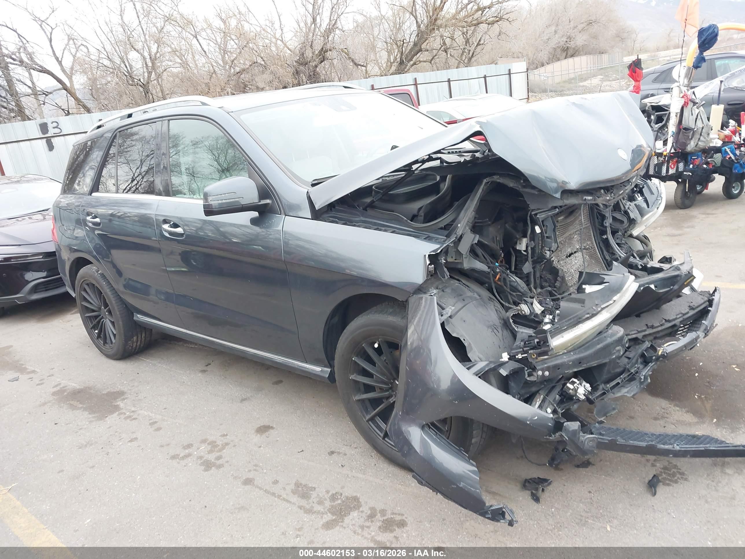 2014 Mercedes-Benz ML-Class VIN 4JGDA5JB9EA421465 IAAI salvage auction — Front End, Salvage (Utah), sold $1,200 on 2026-07-02 (photo 1)